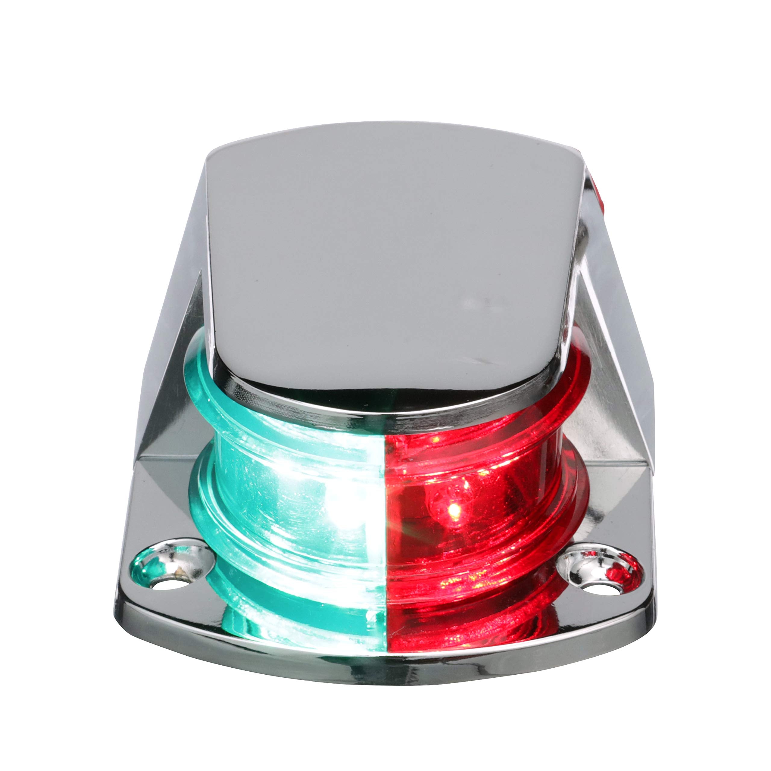 Seachoice Led Bow Light, Marine Navigation, Chrome Bi-Color, 1-Mile Visibility For Sail Or Powerboats Under 39 Feet
