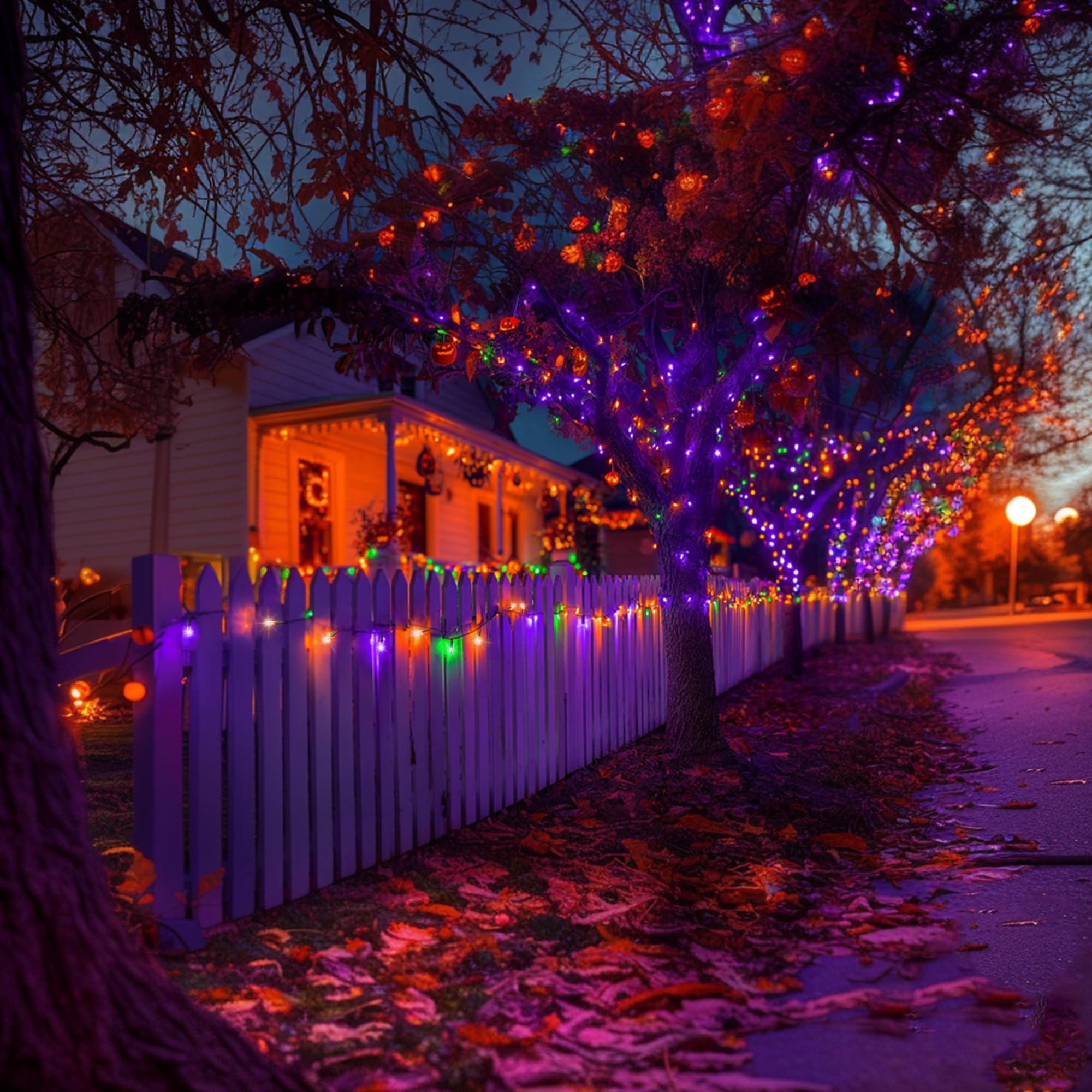 TW SHINE Mini String Lights, 100 Count, 20FT, Waterproof, Purple Orange Green, Model ZF-100-2/SB, Halloween Decorations