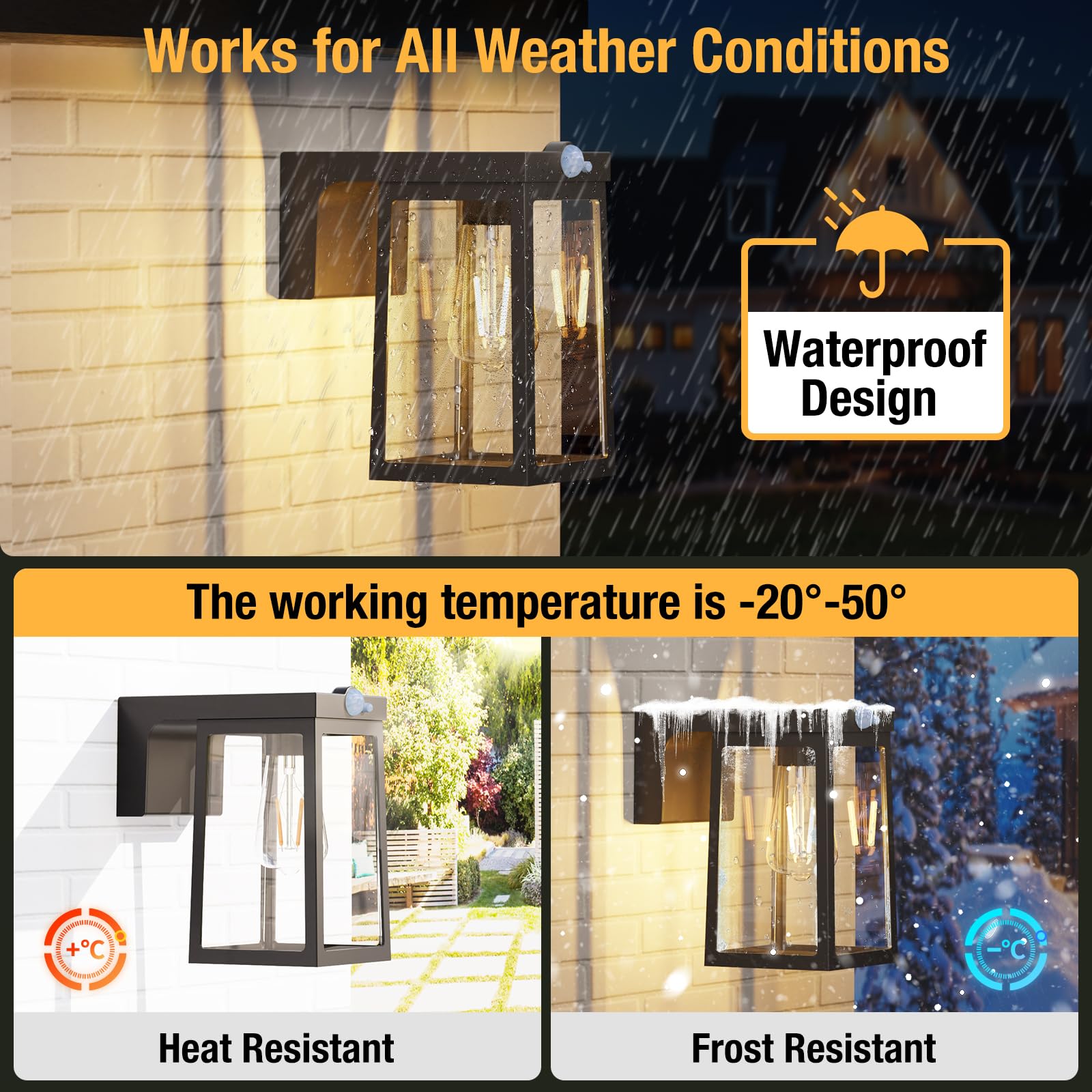 [2 Pack] Solar Porch Lights Outdoor Motion Sensor, Solar Wall Lights With 2 Modes & Waterproof, Dusk To Dawn Led Outdoor Solar L