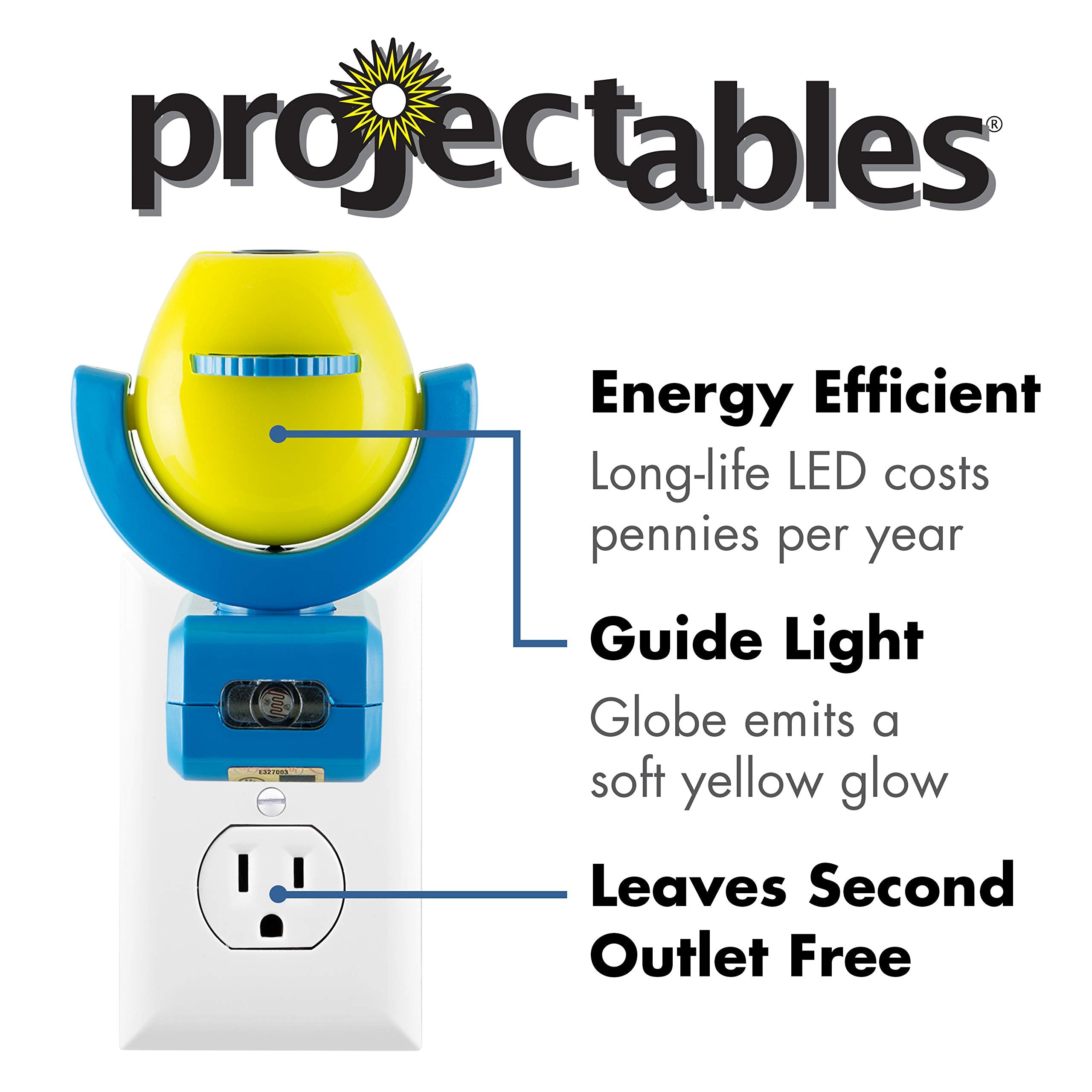 Projectables Paw Patrol Led Night Light Projector, Plug-In, Dusk-To-Dawn Sensor, Rubble, Chase, Skye, Marshall, Alex Porter, For