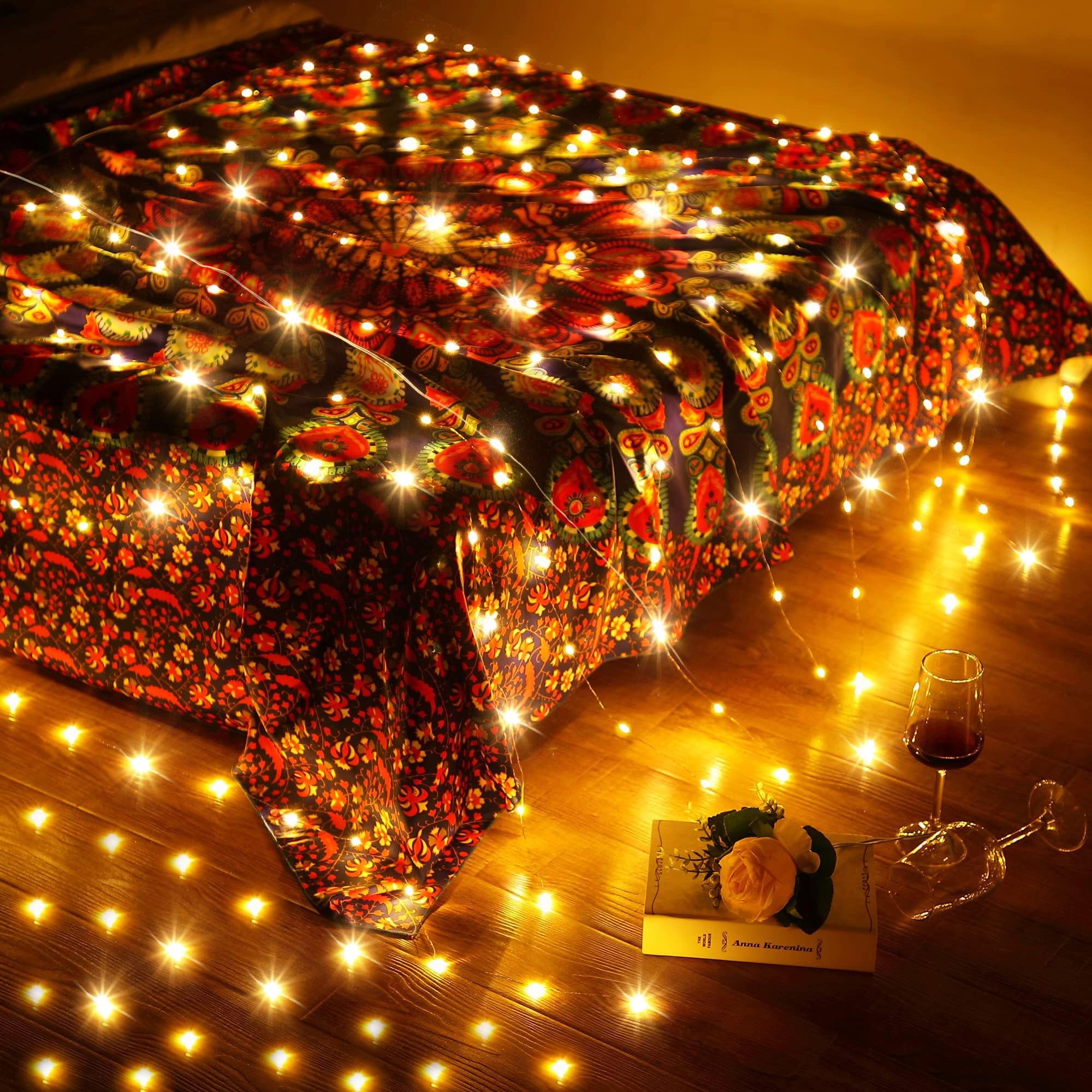 195 Led Curtain Tapestry Lights Backdrop String Lights, 6.5 X 5 Feet Hanging Fairy Curtain Lights With 8 Lighting Modes And Remote For Bedroom Window Wall Indoor Outdoor Graduation Decor(2)