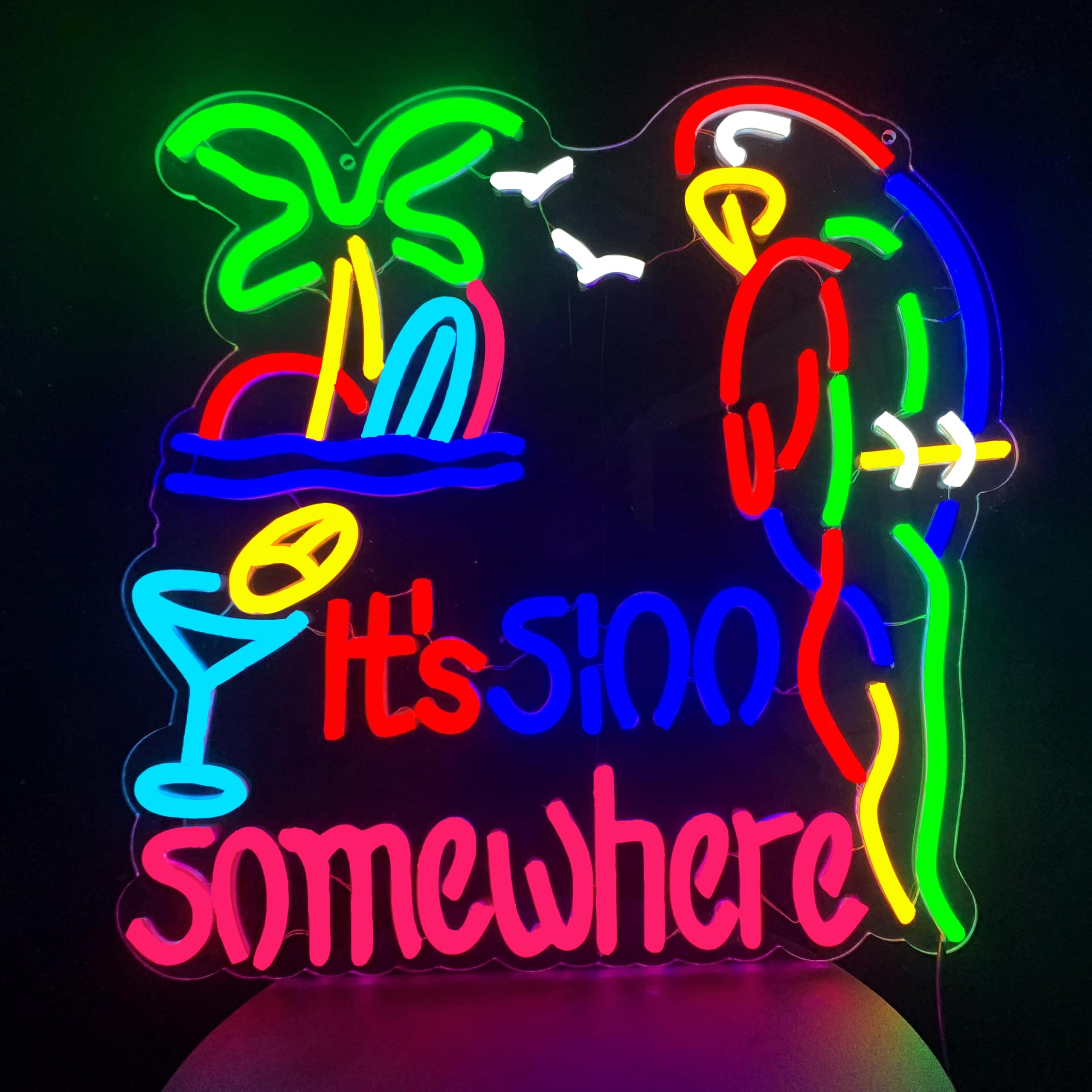 Its 5 OClock Somewhere 5:00 Neon Light Sign Home malt-inspired Bar Room Game Windows Glass Wall Decor Party Birthday Bedroom Decoration Gifts Led