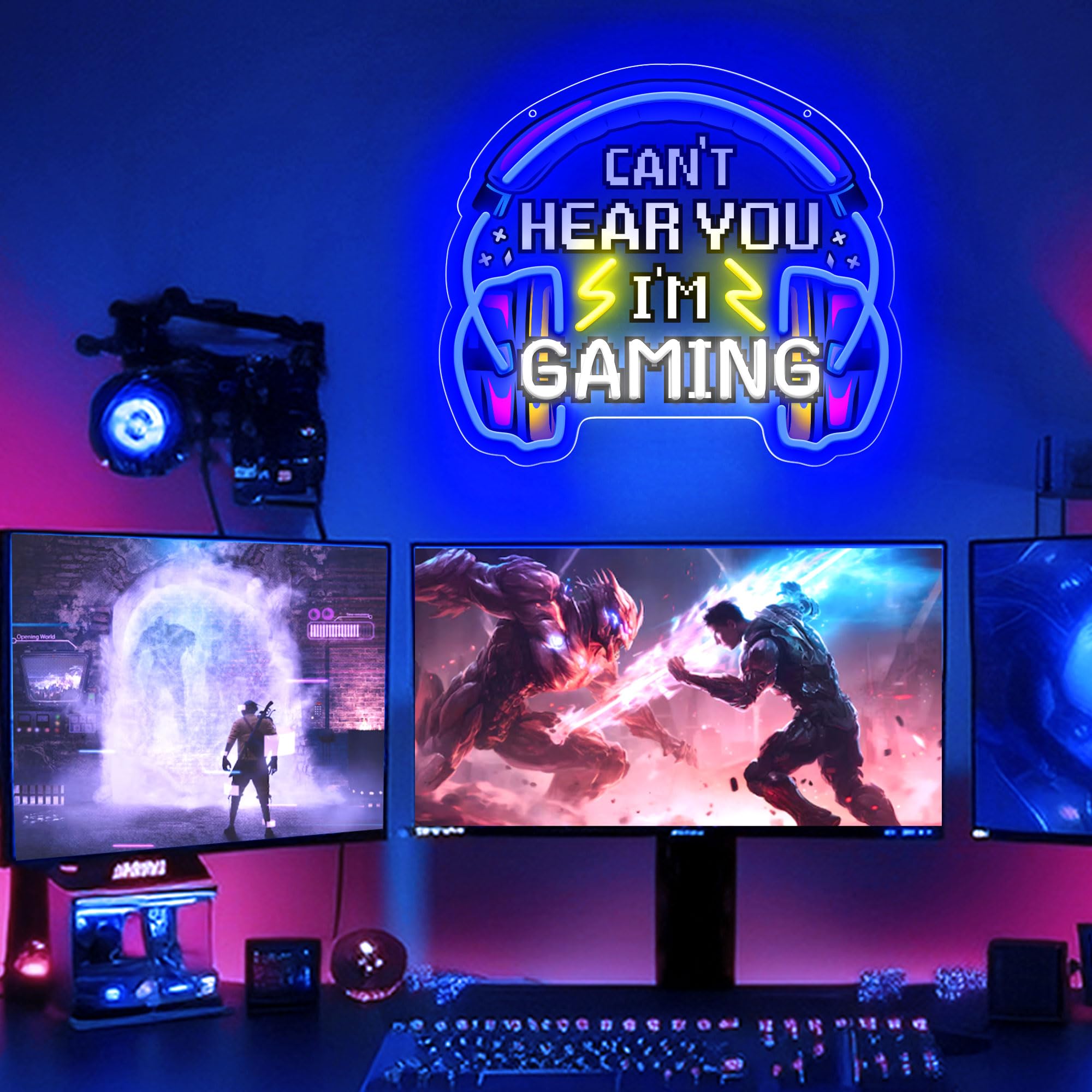 CULOIS Gamer Neon Sign - USB Powered LED Wall Decor, Brightness Adjustable, 13"x11.3", Blue-I'm Gaming, Perfect for Boys' Bedroom & Game Room