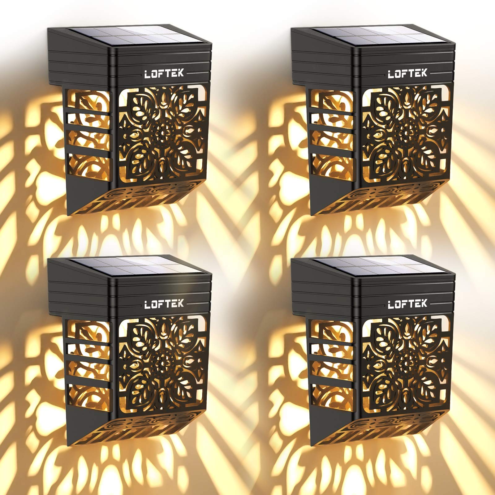 LOFTEK Solar Deck Lights, Waterproof Outdoor Fence Post Lights, 4 Pack, Warm White, Model SLR0601S