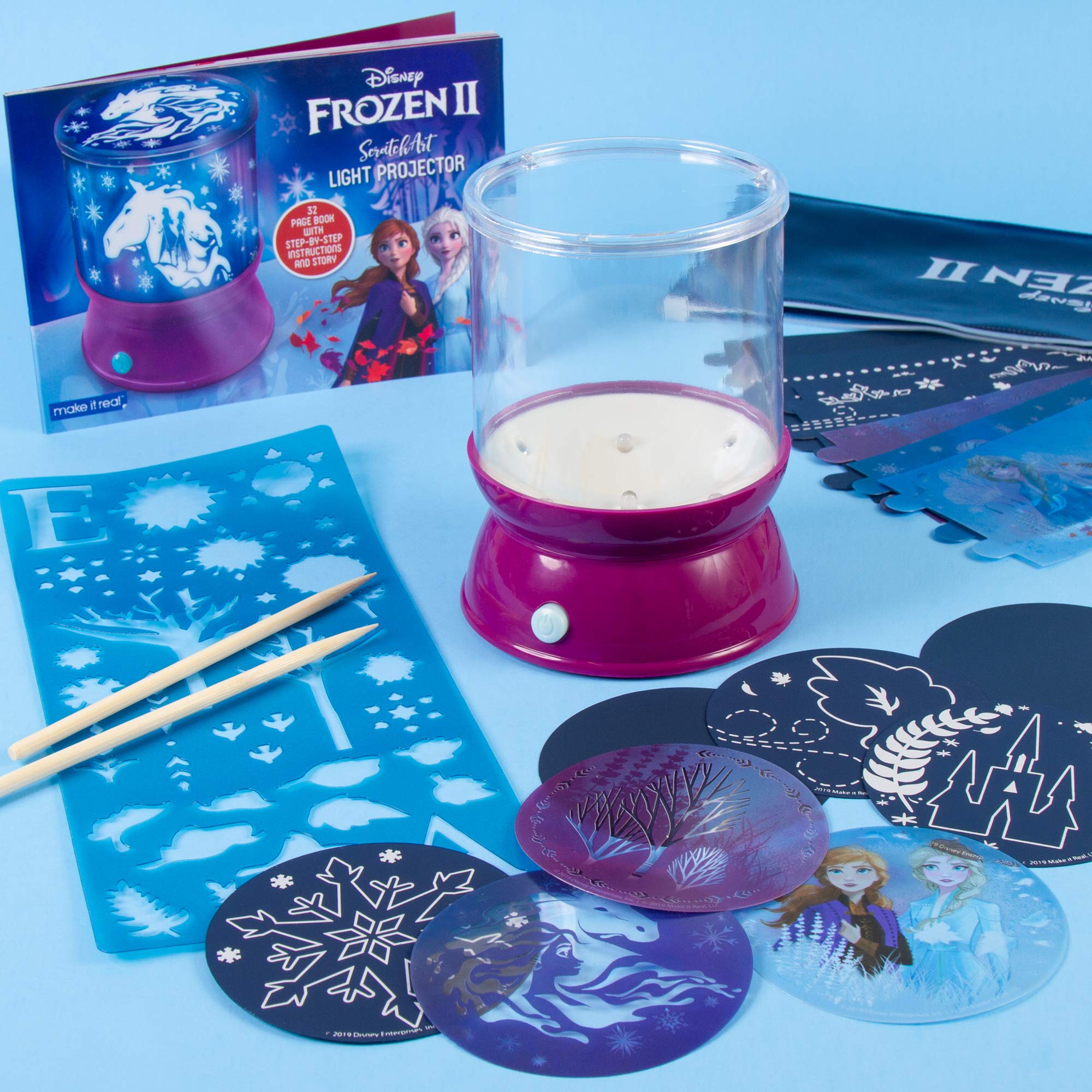 Make It Real Disney Frozen 2 Starlight Projector - DIY Ceiling Kit with Stencils & Film, Multicolor, Model 90011