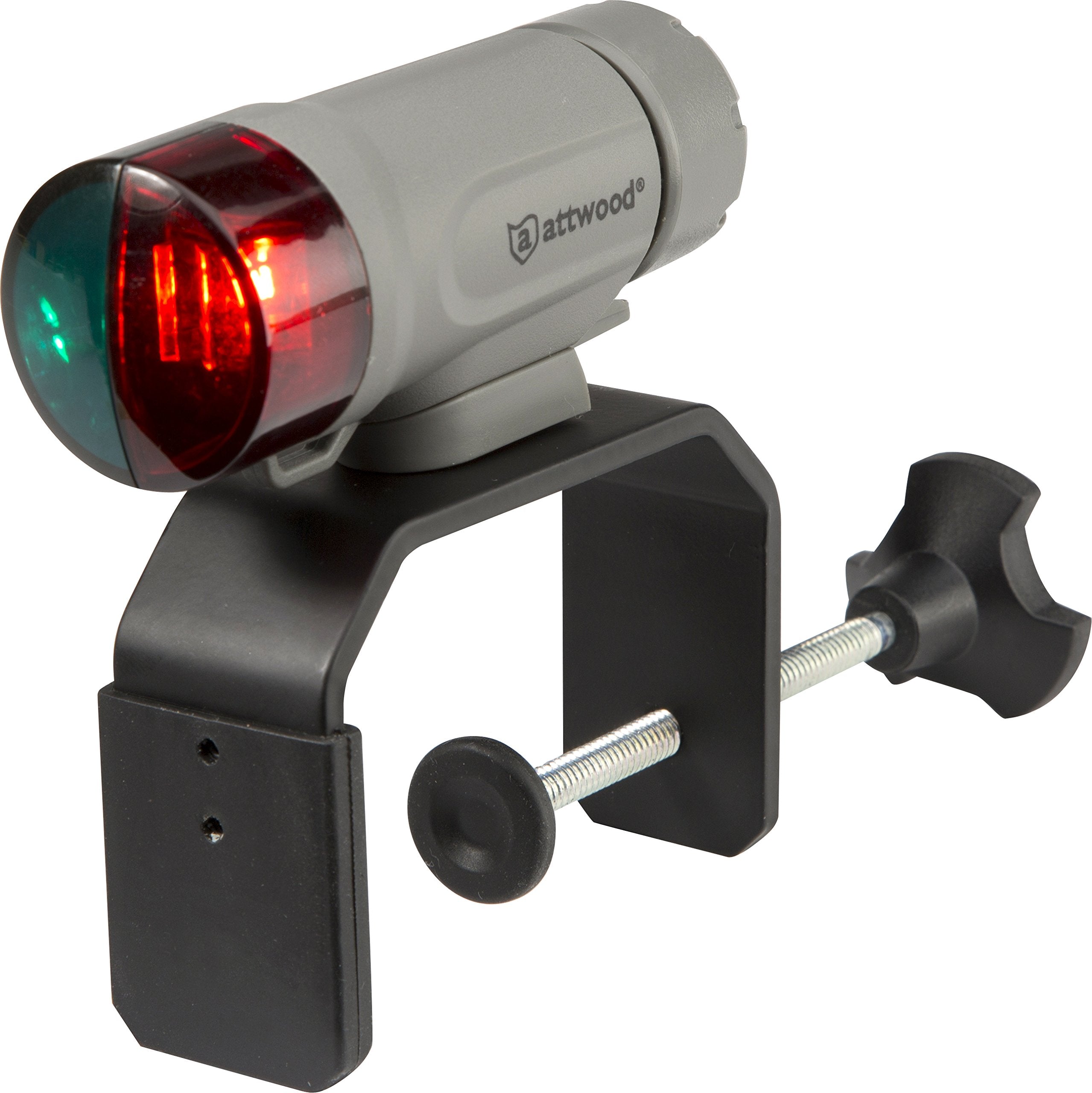 Attwood Portable Clamp-On LED Light Kit, Water-Resistant, Marine Gray Finish, Model 14190-7, One Size