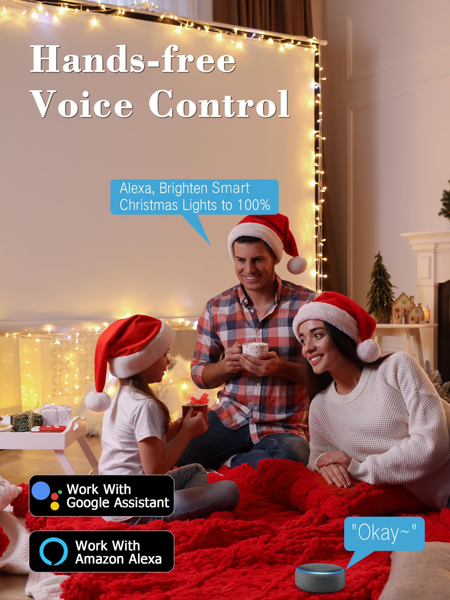 Brizled Smart Color Changing Christmas Lights, 66Ft 200 Led Warm White & Multicolor Color Changing App Control Fairy Lights, Dimmable Music Sync Xmas Tree Light For Indoor Outdoor Wedding, Party Decor