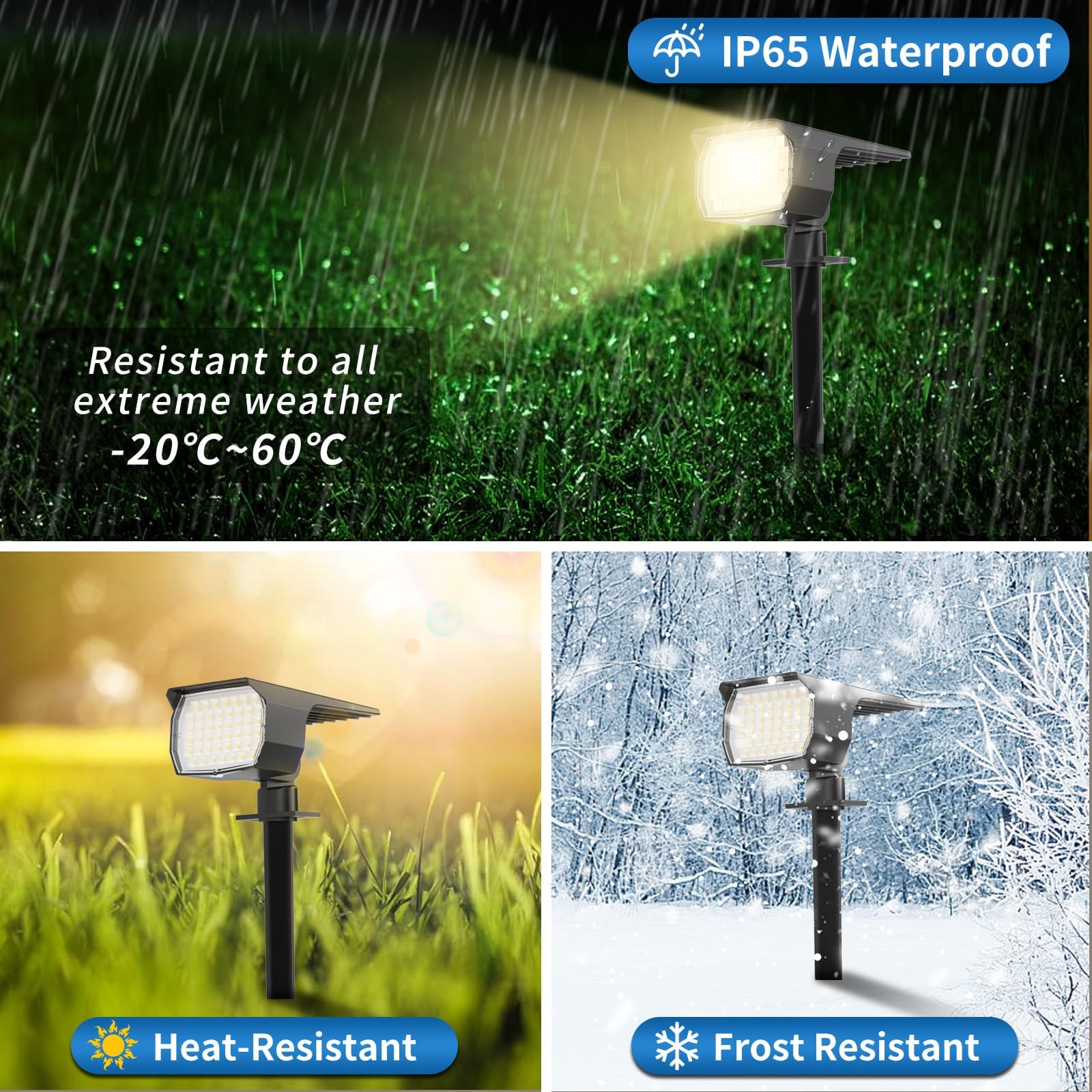WENATY Solar Spot Lights - 12 Pack, IP65 Waterproof, 46 LEDs, Warm White, Auto On/Off for Garden, Yard, Pathway, Model CPD-22