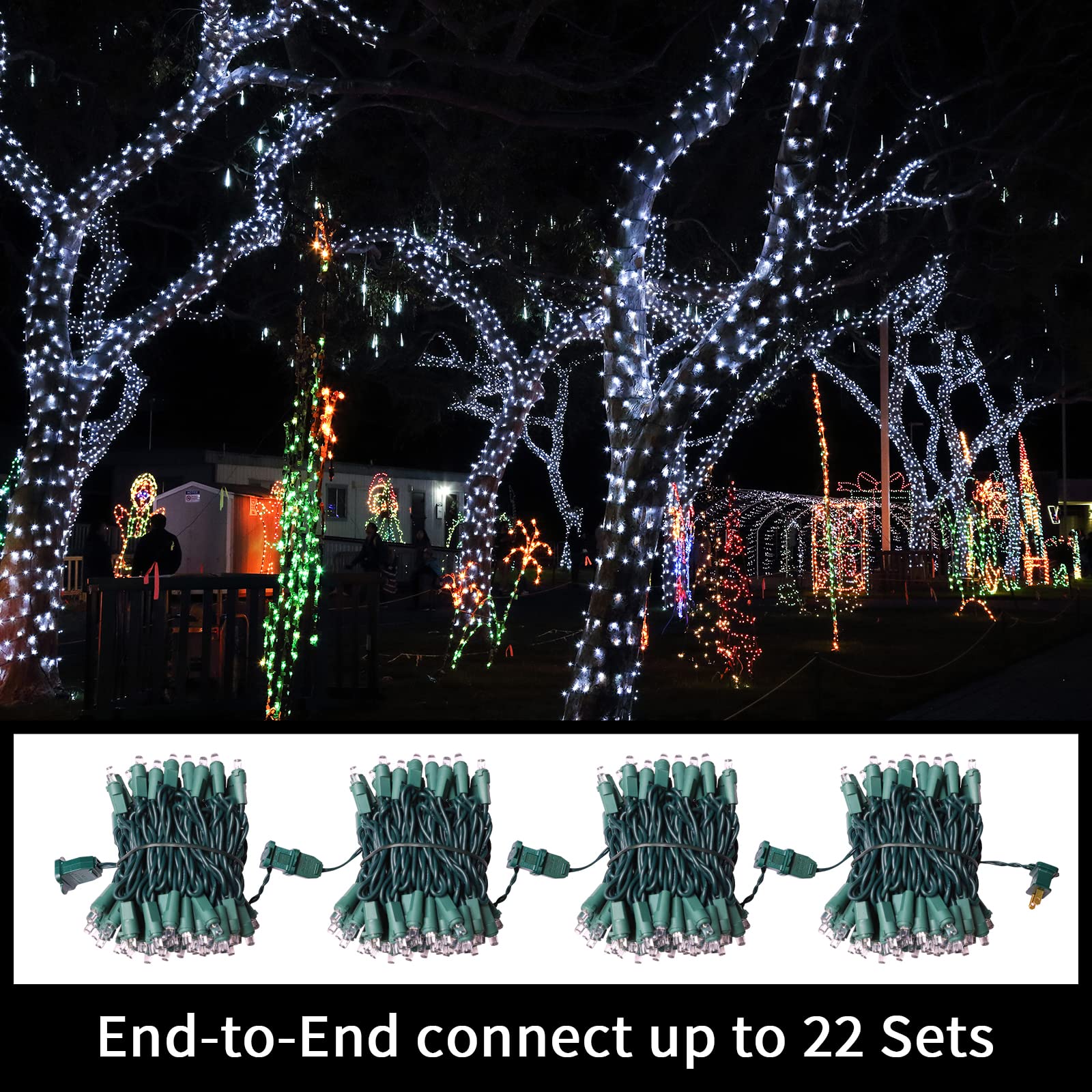Lamphome 100 Count Cool White -String Lights - 21.6Ft Led Christmas Lights, Mini Led Lights For Indoor Outdoor Home Holiday Party Wedding Independence Day Decoration