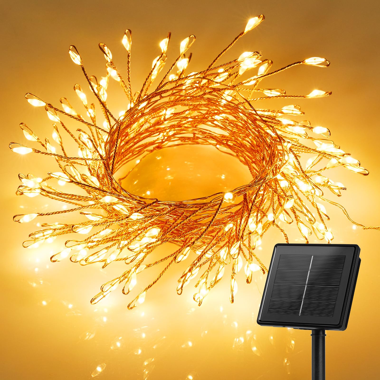 Brightown Solar String Lights for Outside, 19.6Ft 240 LED Solar String Lights Outdoor Waterproof, Solar Fairy Lights with 8 Mode