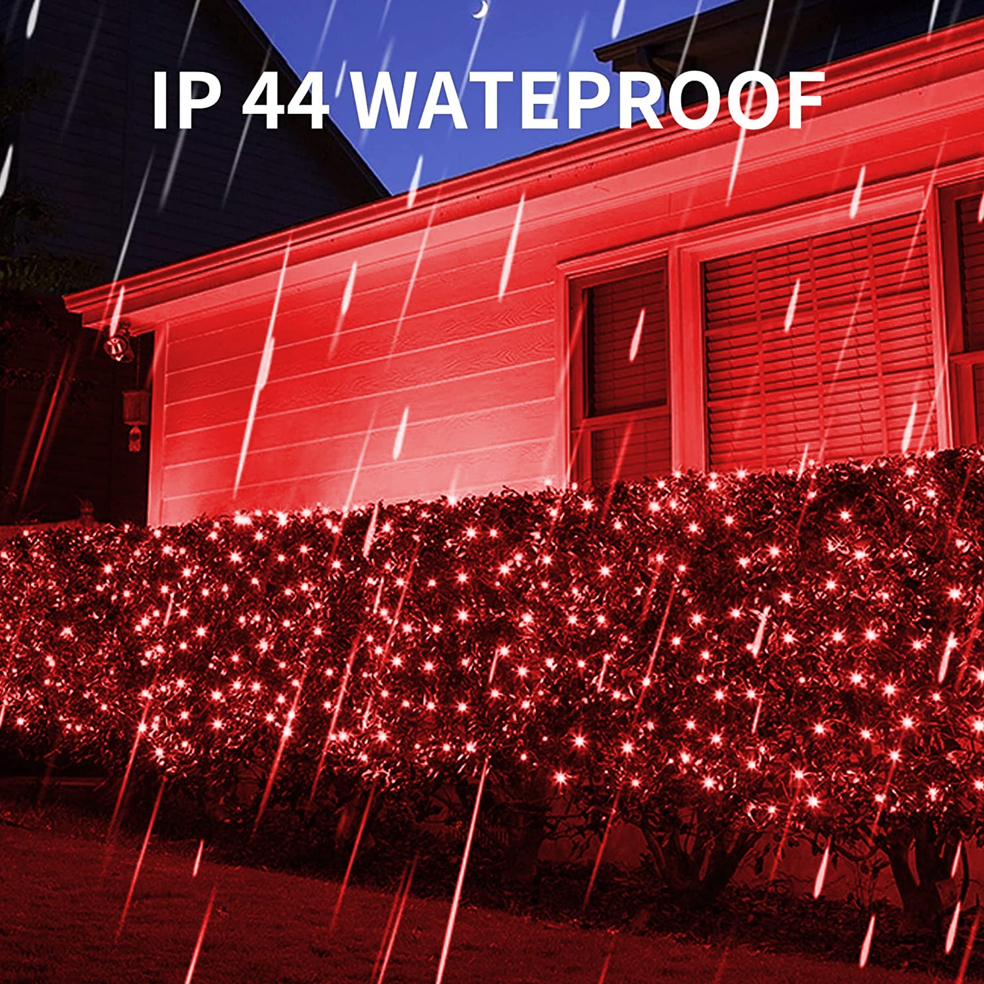 Dazzle Bright 200 LED Net Lights, 9.8 FT x 6.6 FT, Red Connectable Mesh Lights for Indoor Outdoor Decor, Model HB-300COI