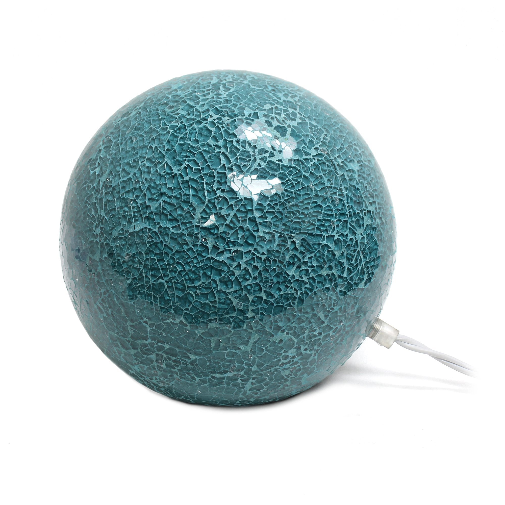 Simple Designs Lt3302-Tel 1 Light Mosaic Stone Ball Table Lamp, Teal, 8 X 8 X 7.75
