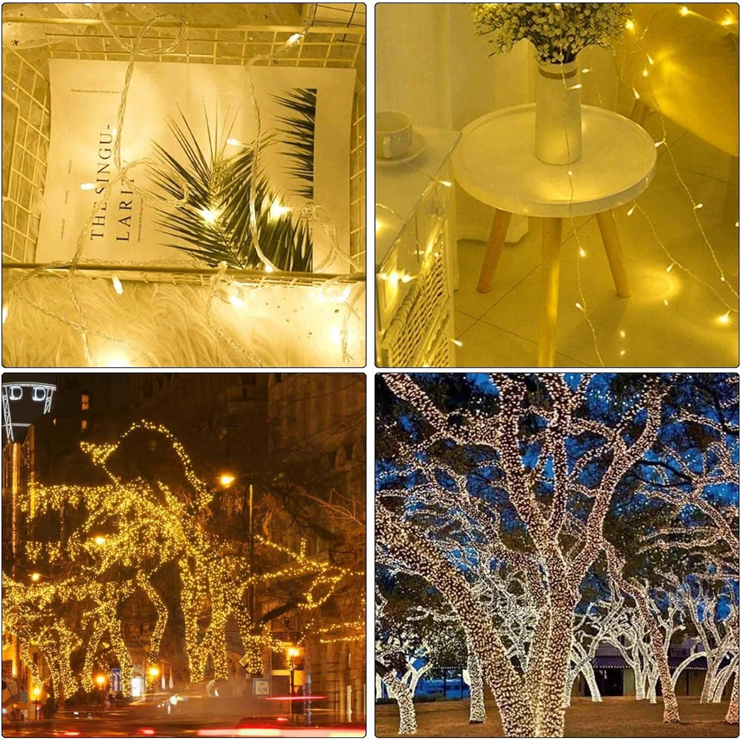 Illuminew 300 Led Warm White String Lights, 108Ft, 8 Modes For Christmas & Party Decor