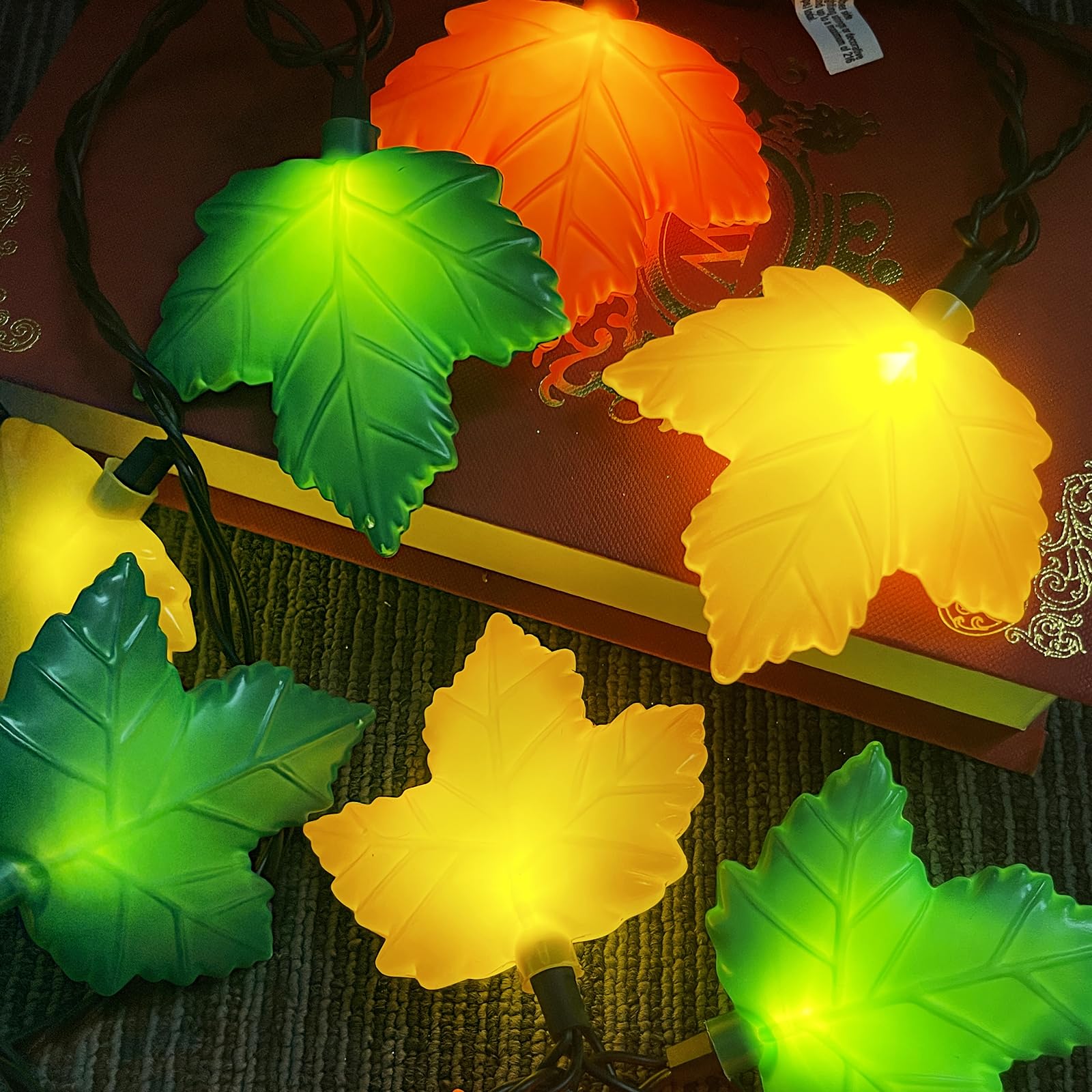 Fall Maple Leaf String  8.5Ft Outdoor Fall Lights With 10 Led Multicolor Maple Leaves Light Plug In Fall String Lights For Autumn Home  Kitchen  Table  Home  Mantel And Thanksgiving Decorcoration