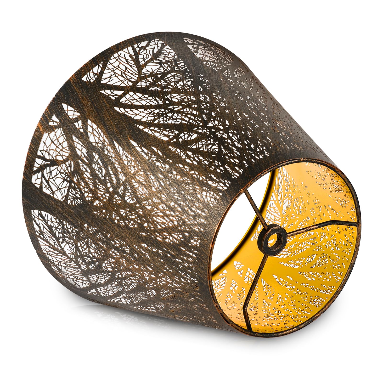 Small Metal Lampshade Forest Etching Forest Lamp Shade Pattern 6 Top 10 Bottom Height 7.5 Fits For Table Lamps And Floor Lamps Spider Fitter Out Black In Gold Alucset Lampshade