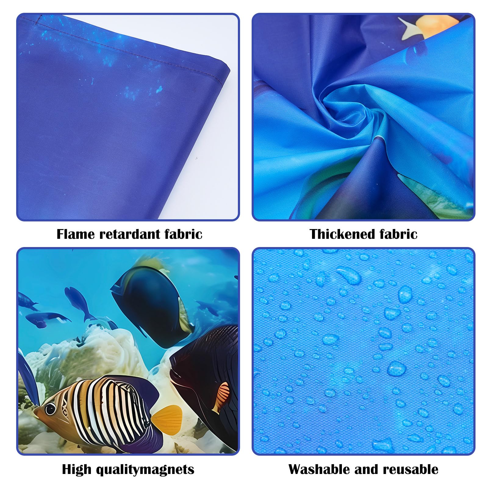 Angsylth 8 Pcs Fluorescent Light Covers - 4 X 2 Feet Light Covers For Classroom, Offices & Hospitals - Underwater World