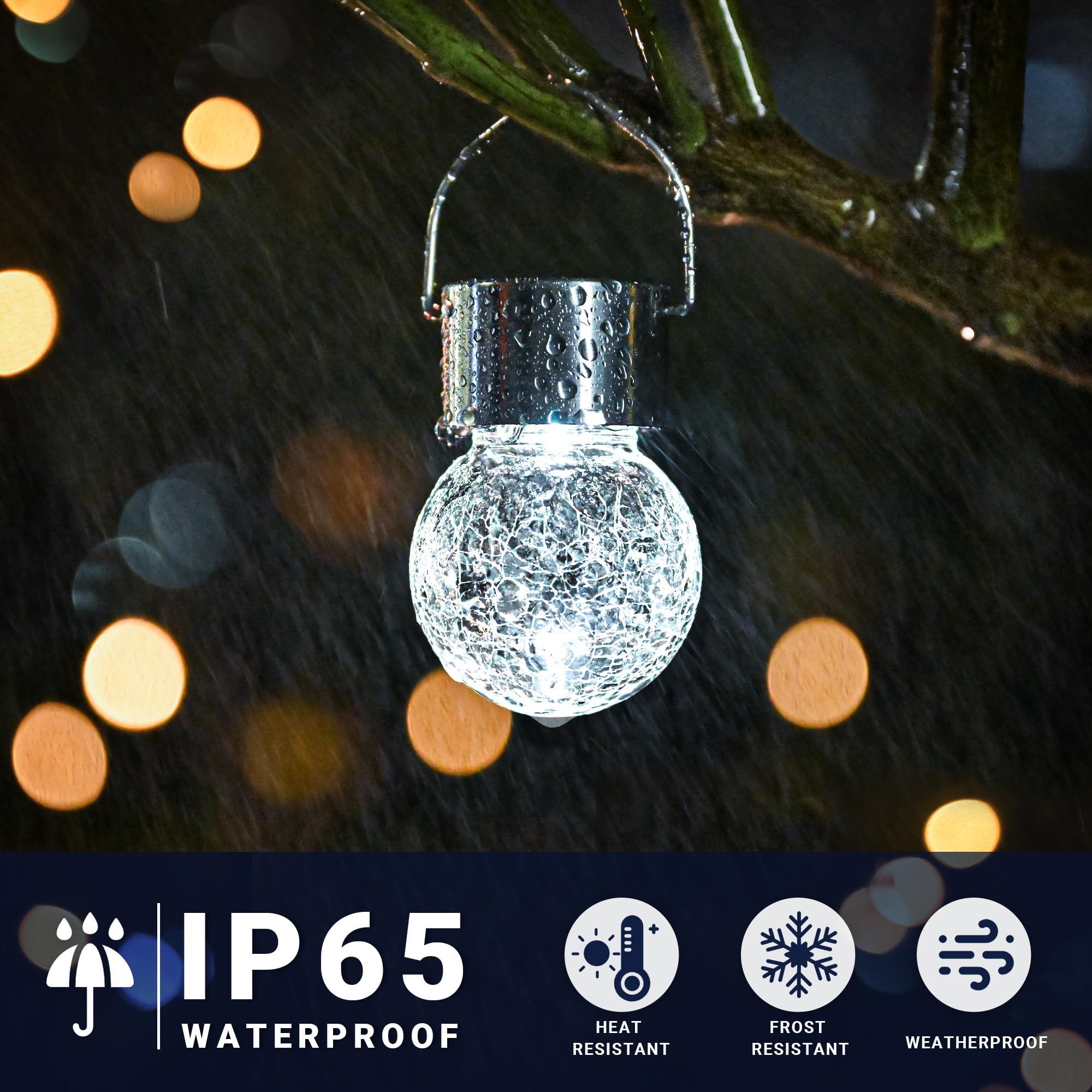 Solpex 12 Pack Hanging Solar Lights - Outdoor Decorative, Waterproof, Globe Lights For Garden, Yard, Patio, Lawn, Flower Bed (Co