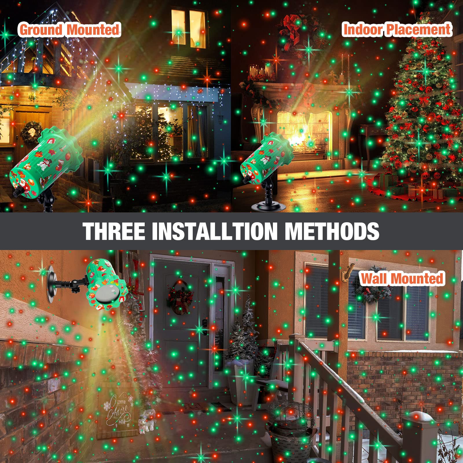 Treela Christmas Projector Lights Outdoor Waterproof LED Spotlights, Model SE369, Star Light, As Shown on Picture
