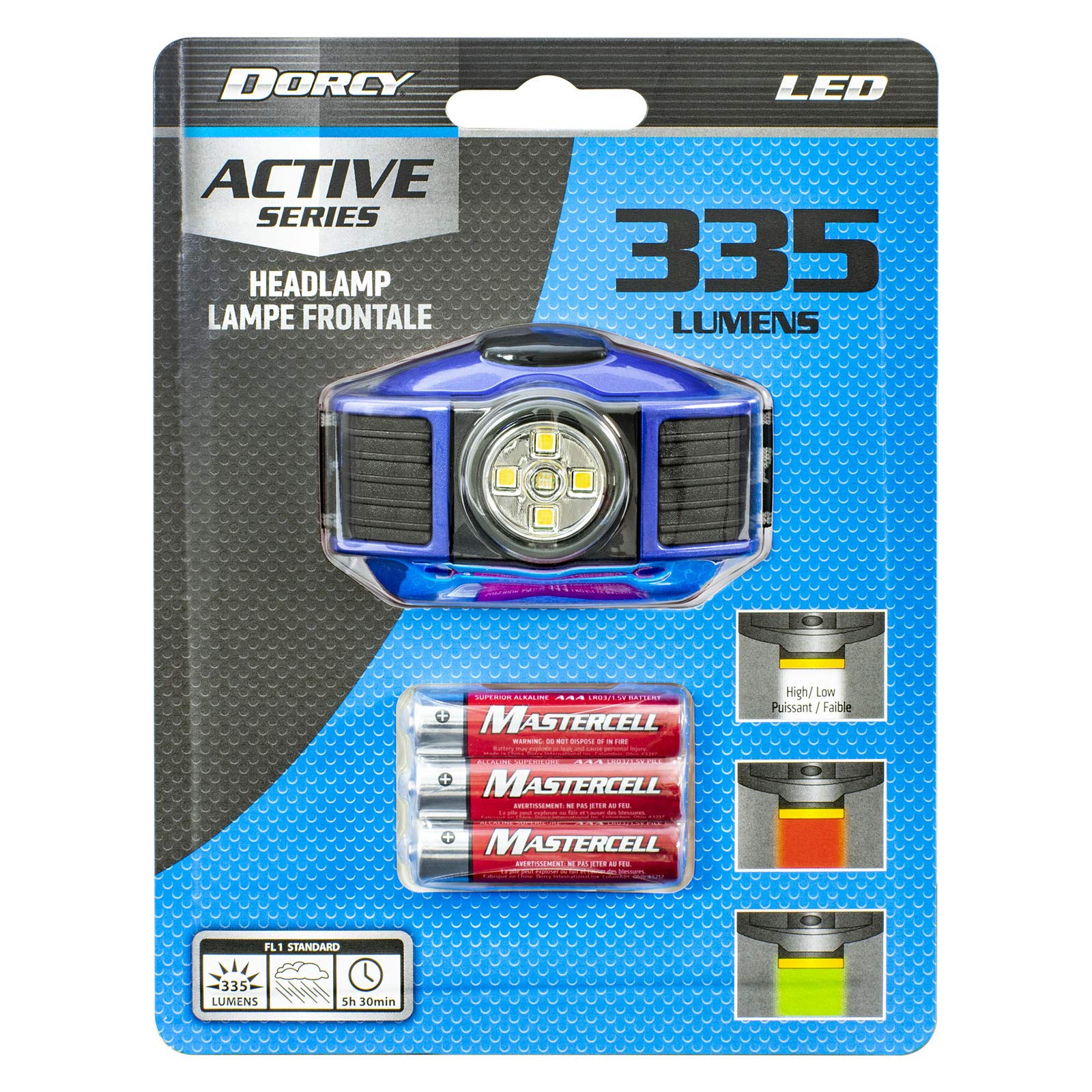 Dorcy 100-Lumen Weather Resistant Adjustable Led Headlight With Adjustable Head Strap, Black And Blue (41-2093)