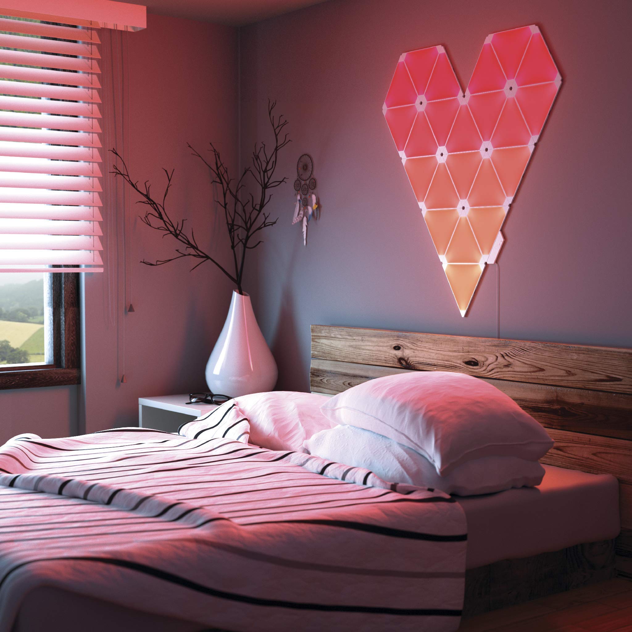 Nanoleaf Rhythm Edition WiFi Smart RGB LED Wall Lights Starter Kit - 9 Panels, 16M+ Colors, Dimmable, Model NL28-2003TW-9PK
