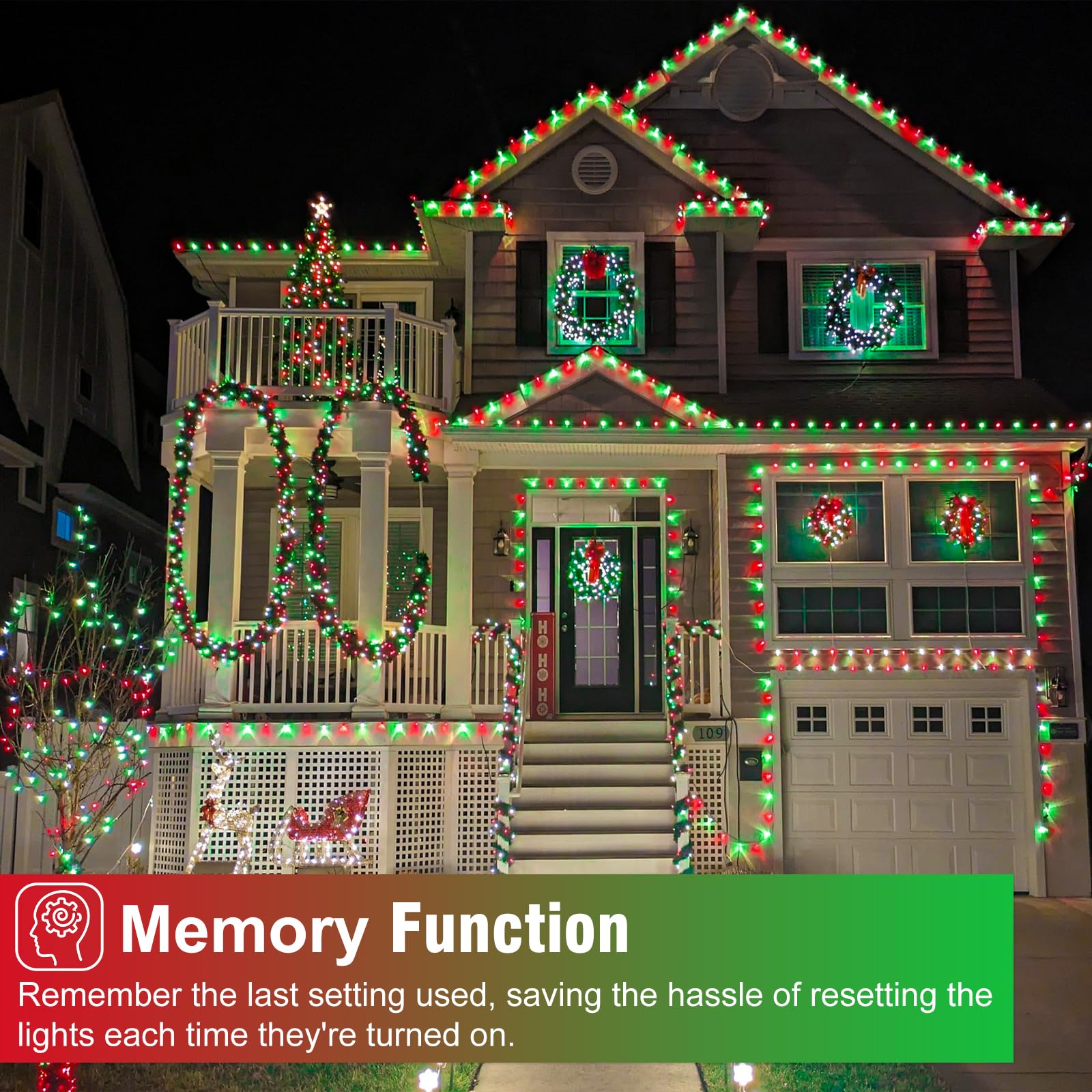 800 Led Christmas Lights Outdoor, 262Ft Christmas Tree Lights With 8 Modes Waterproof, Plug In Twinkle Tree Lights Green Wire Fo