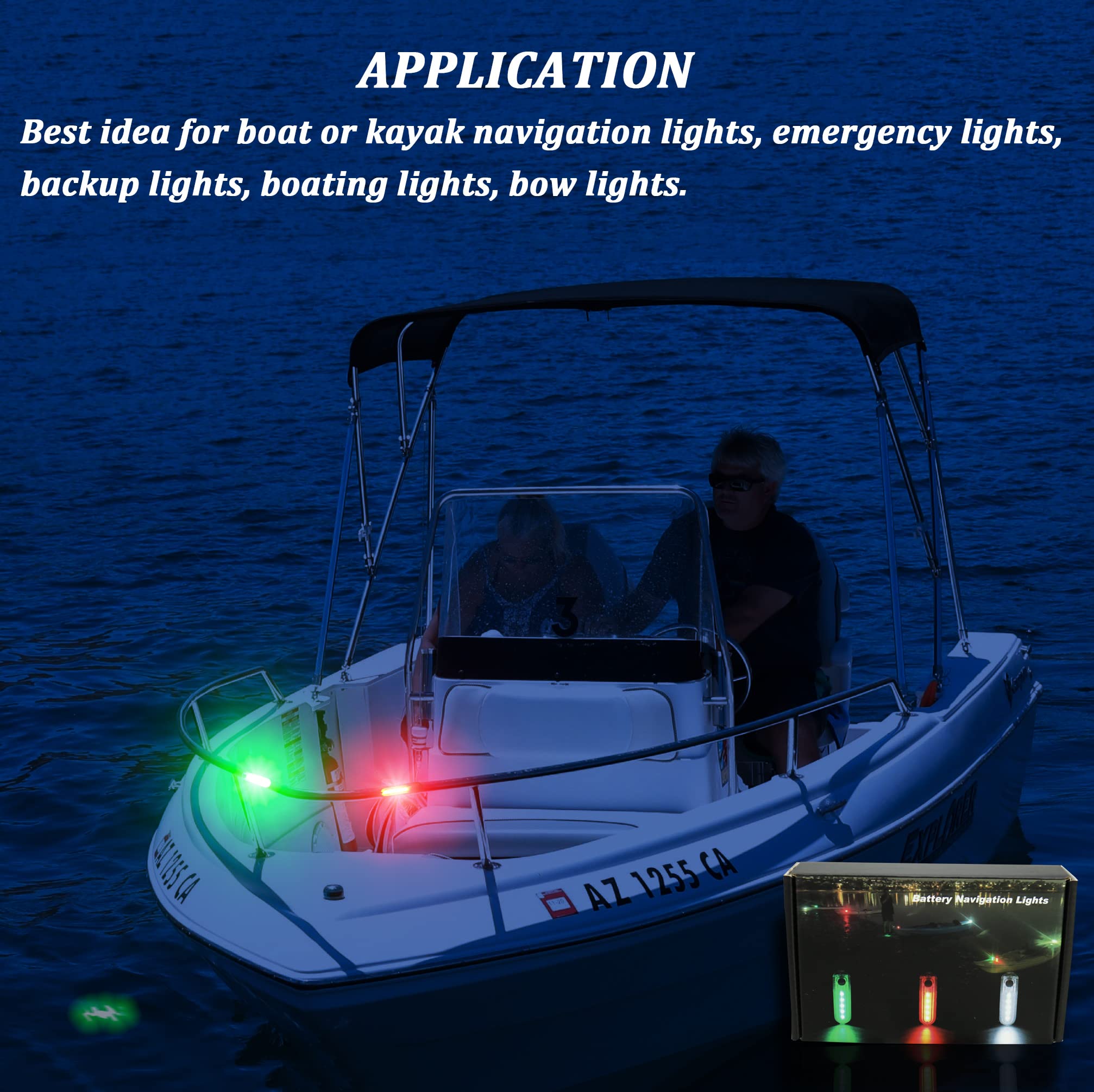 Botepon Kayak Navigation Lights Stern Lights Battery Operated, Waterproof Kayak Lights For Night Kayaking, Paddle Board Lights, Marine Safety Lights For Pontoon Boat, Bass Boat, Dinghy