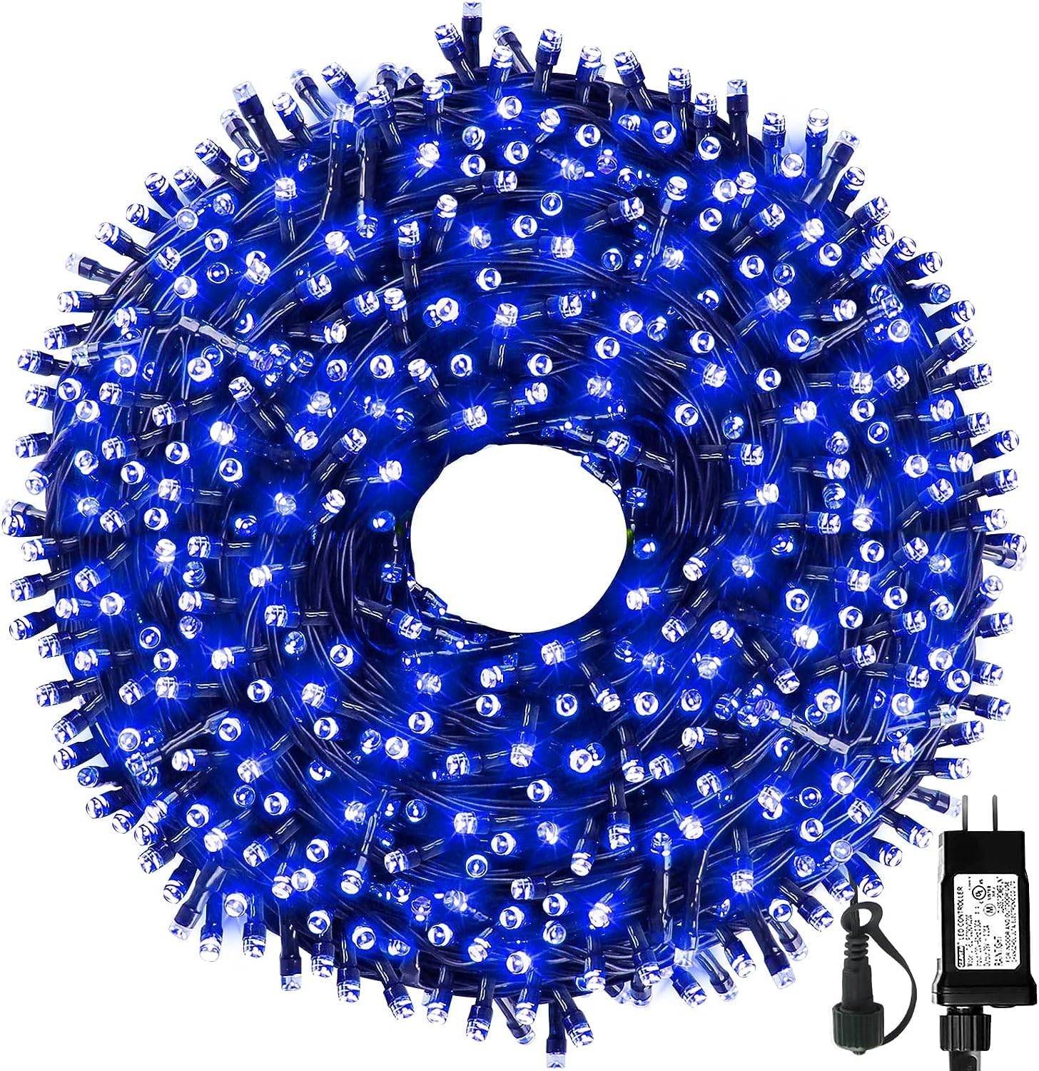 MZD8391 Christmas String Lights 300LED 105FT Blue Outdoor Indoor 8 Modes QL300AE