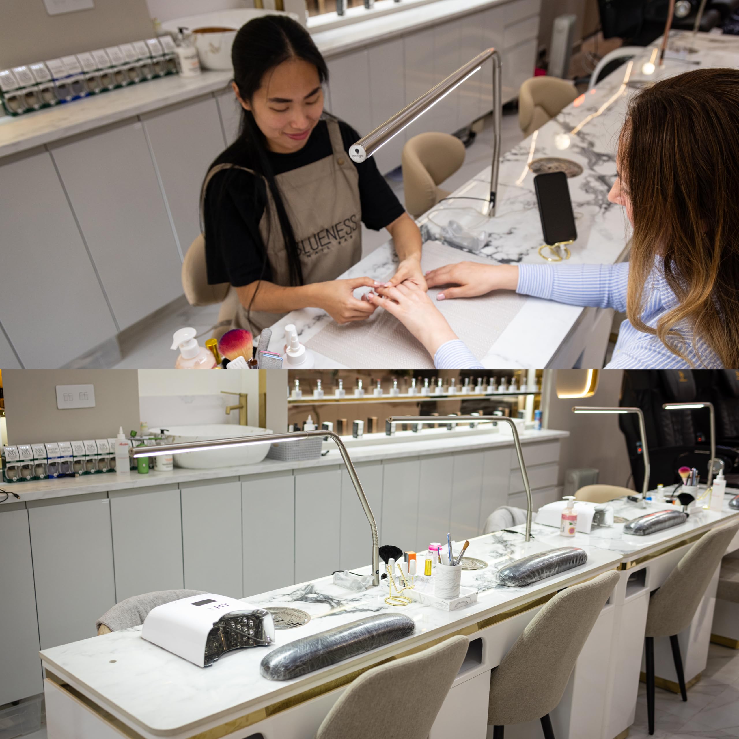 Daylight Slimline 4Led Table Lamp In Brushed Steel - 6,000K, 3,200 Lux, 4 Brightness Levels, Usb-C Charging Port, Anti-Glare Dif