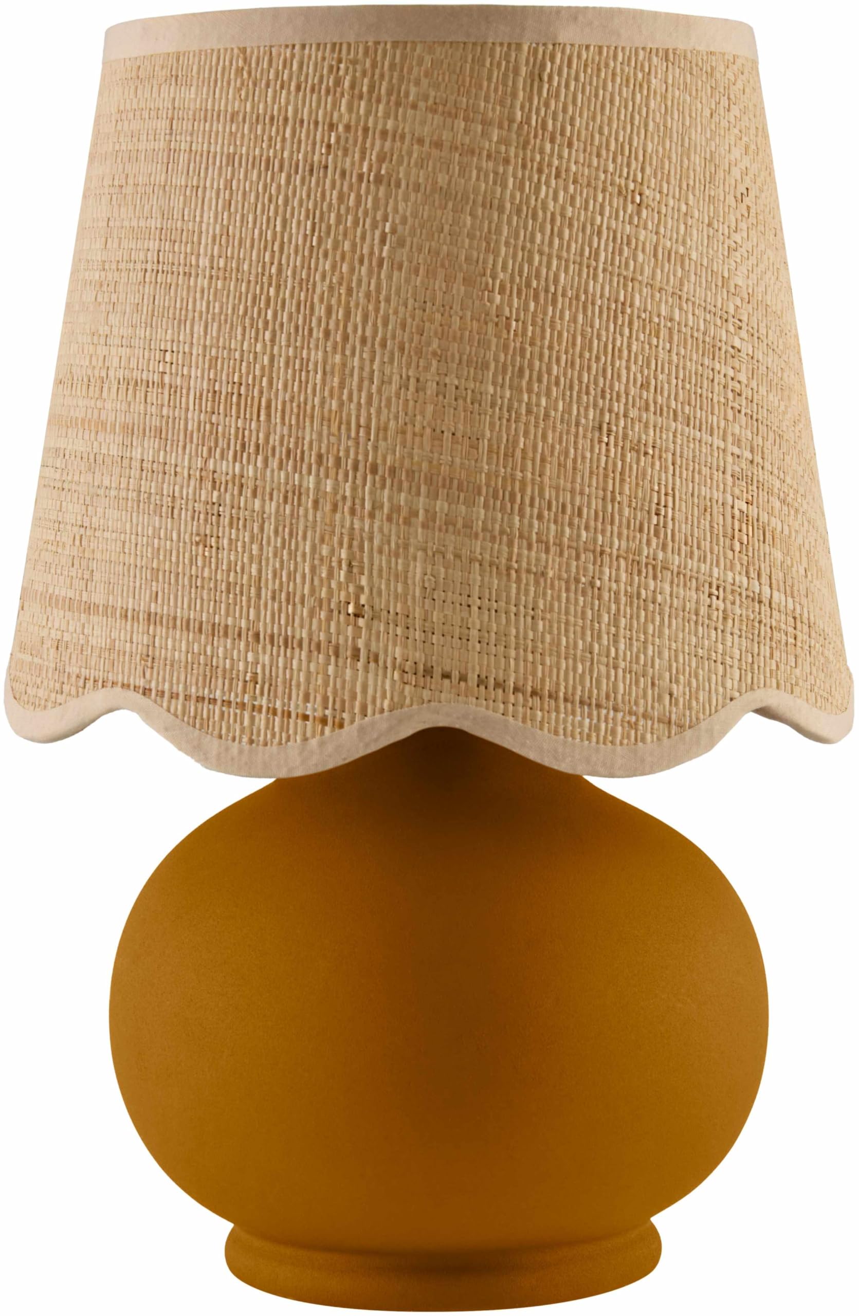 Boutiquerugs Theisseil Boho Ceramic Bedside Table Lamp For Bedroom Nightstand And Living Room - Shade Rattan - Brown, Beige - 13