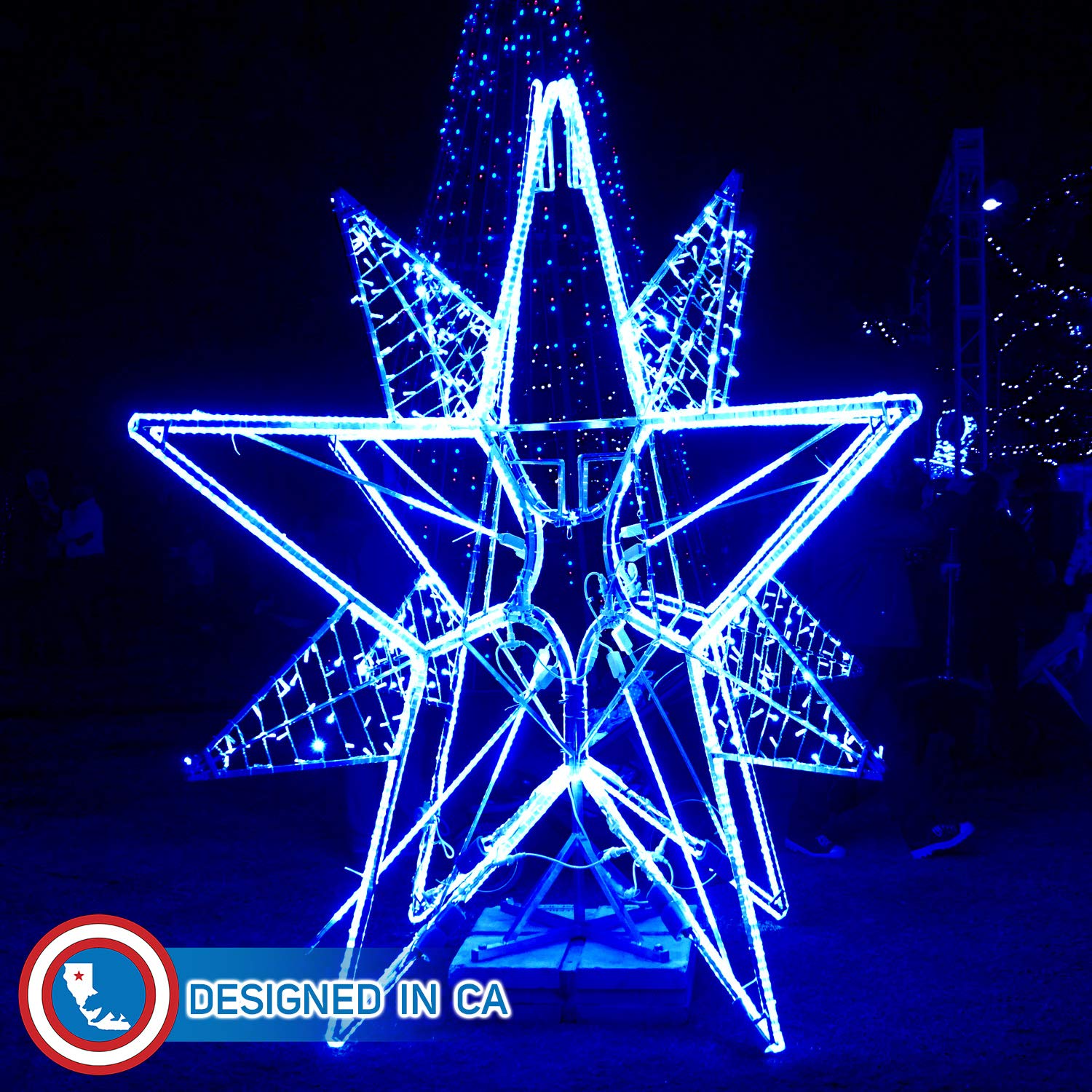 Russell Decor LED Rope Lights - 30ft Blue PVC for Holiday Party and Christmas Decoration
