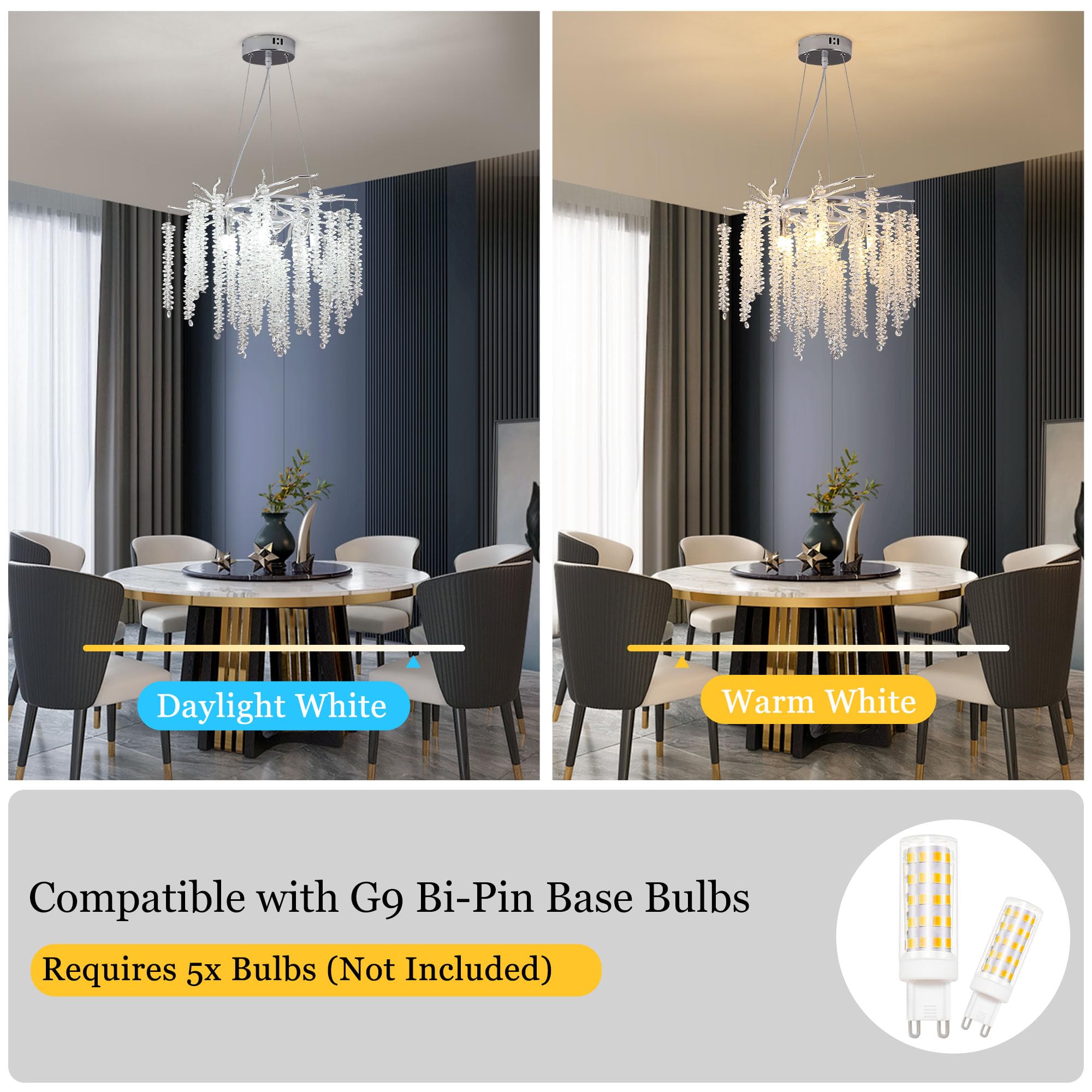 Upfelw Crystal Tree Branch Chandelier Gold D16, Modern Art Deco Raindrop Branch Chandelier Lighting Fixture For Kitchen Island D