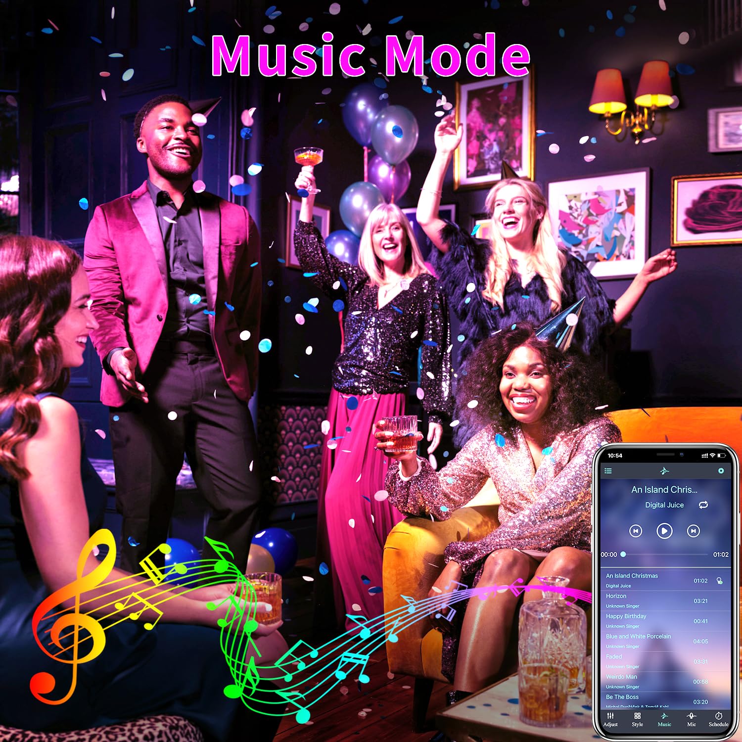 vimeepro 500ft Outdoor LED Strip Lights, Waterproof IP68, RGB Color, APP/Remote Control, Music Sync, 2 Rolls of 250ft