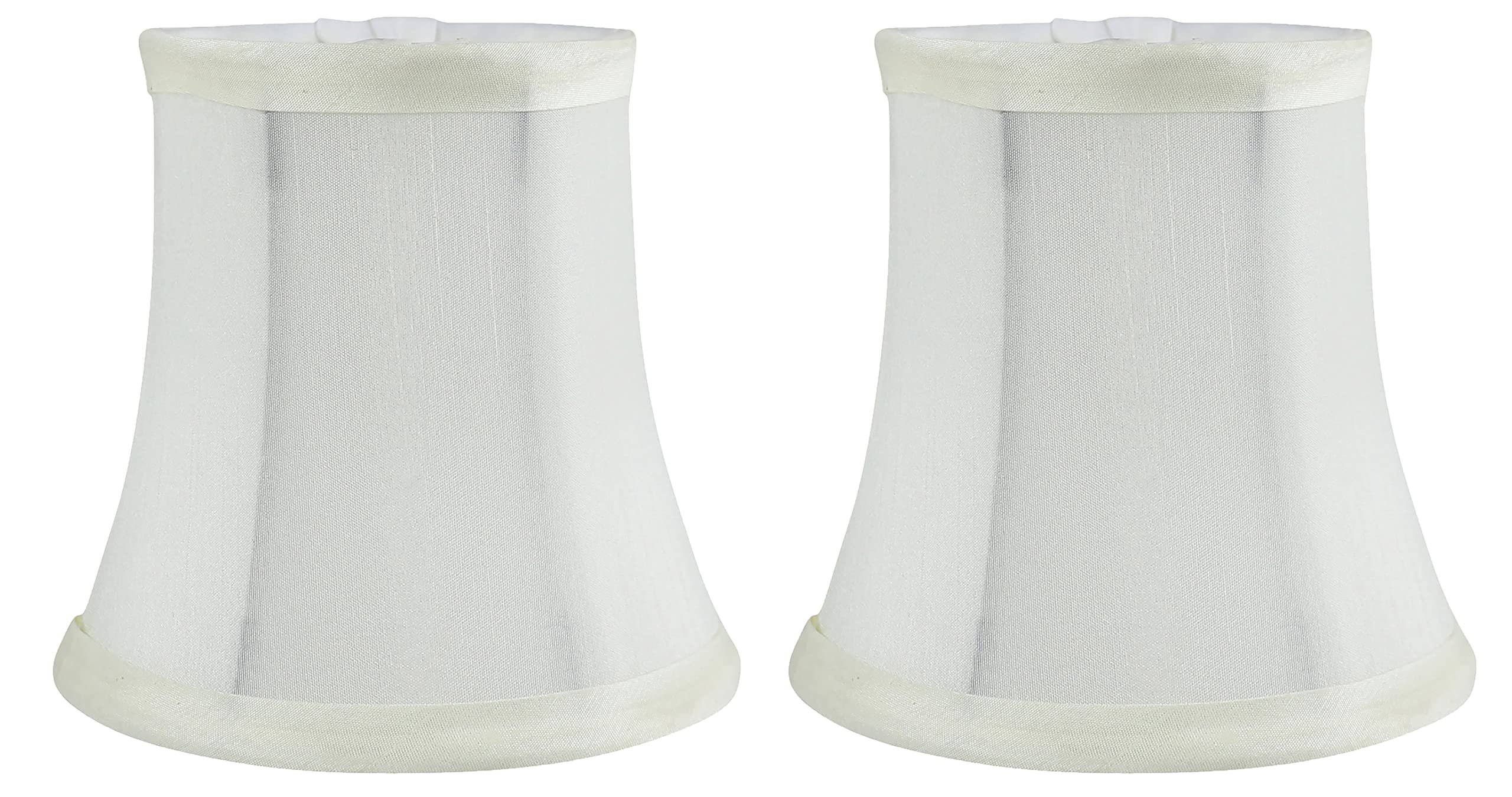 MERIVILLE Faux Silk Chandelier Lamp Shades, Softback Bell Shape, Clip-On Fitter, Set of 2, 3.5in x 5in x 4.75in, Egg