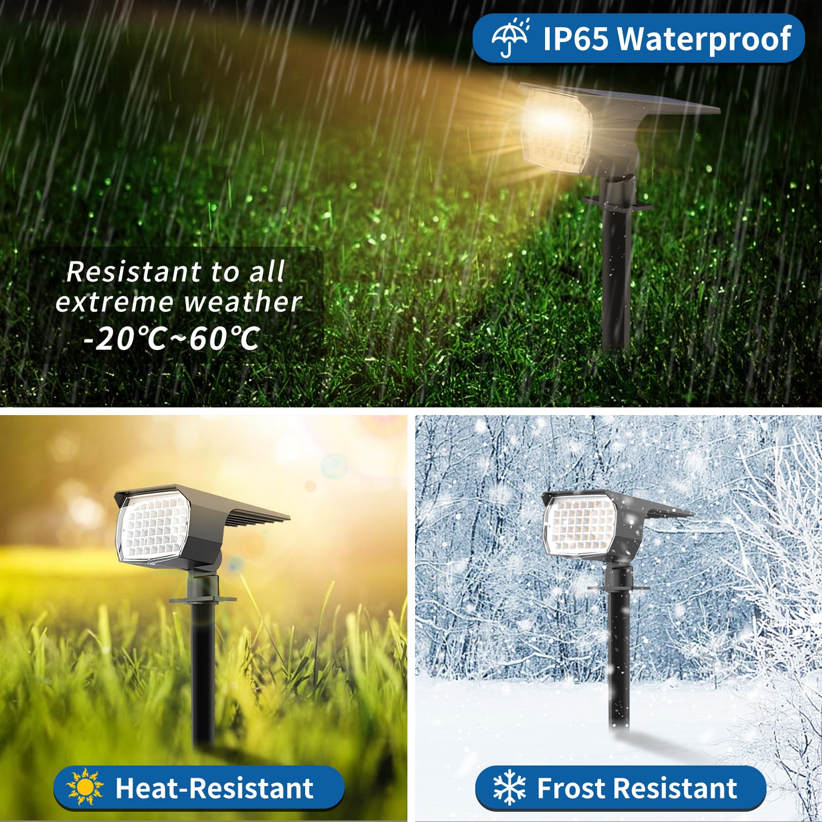 WENATY Solar Spot Lights, Waterproof IP65, 6 Pack, 46 LEDs, Auto On/Off, Warm White, Model CPD-22