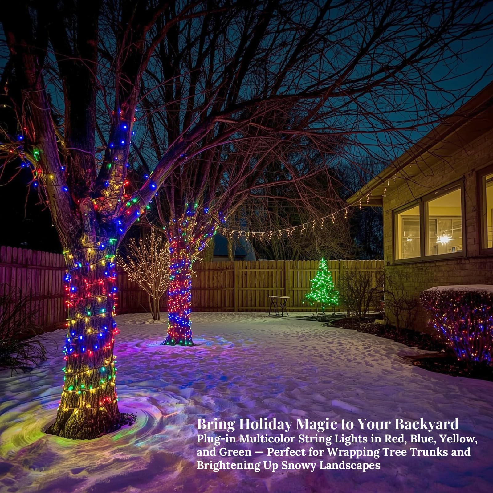 Etinga 100 Led String Lights 33Ft Multicolor  Plug In Fairy Lights With 8 Modes  Indoor Outdoor Christmas Lights For Tree Bedroom Patio Yard Holiday Party Decor (Multicolor  100 Led 33Ft)