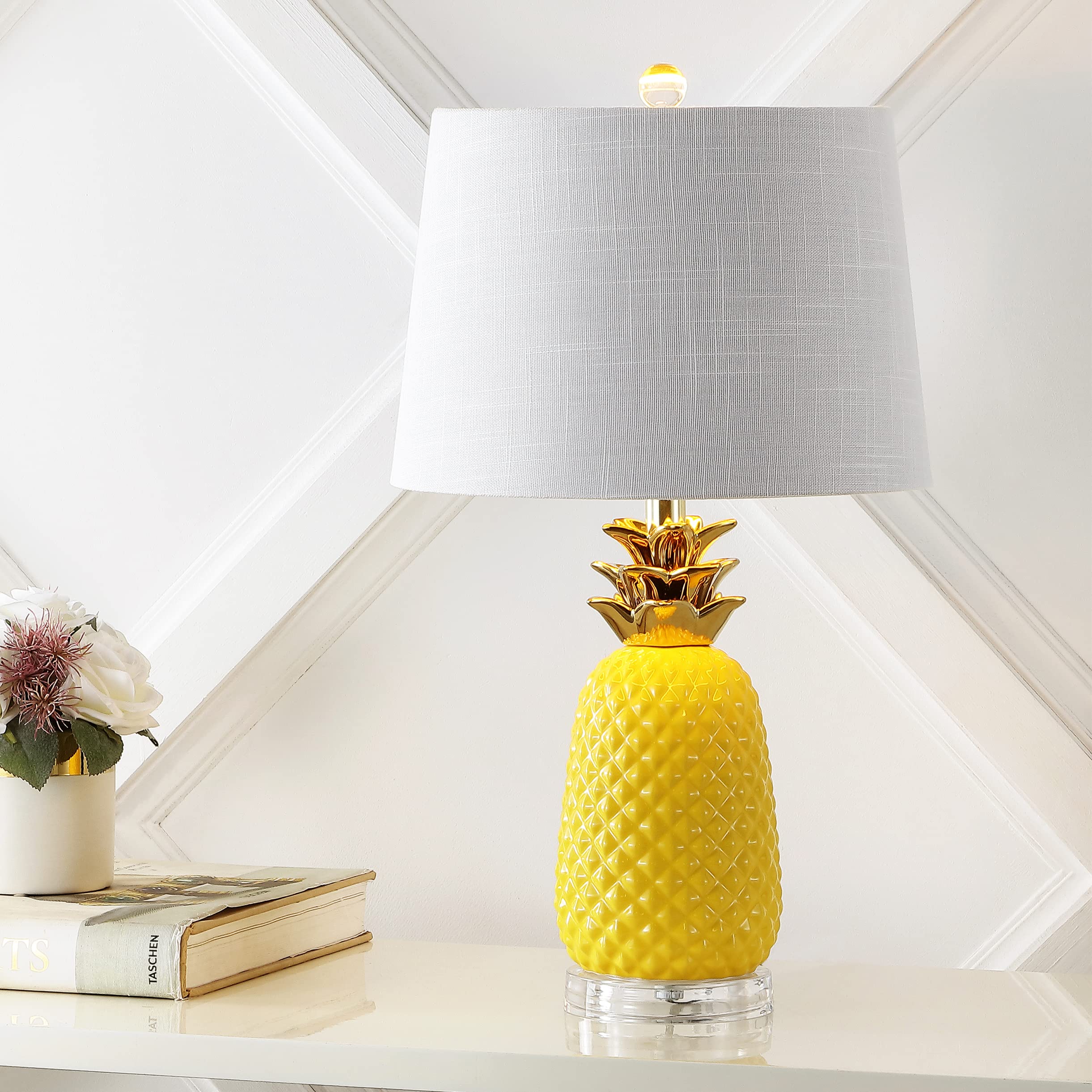 JONATHAN Y Ceramic Table Lamp 23in Modern Vintage Yellow/Gold JYL4019D LED Bulb Included