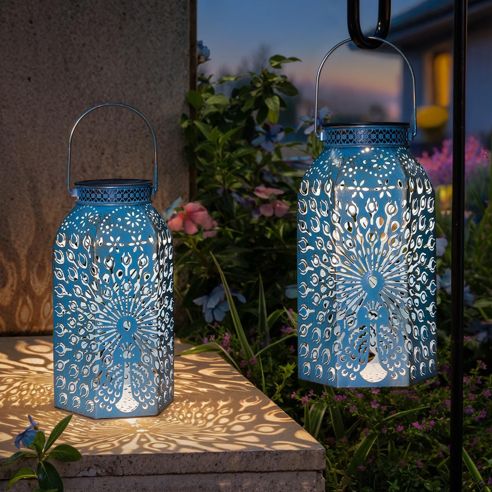 Outdoor Solar Lanterns Waterproof Peacock Garden Gifts Women Mom, Big Solar Lights, Garden Decor, Yard Art, Outside, Patio Ornam