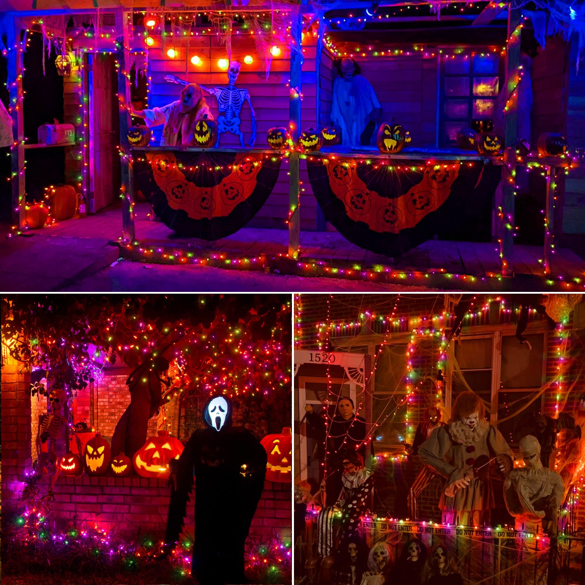 Brizled Mini Halloween Lights, 78.74ft 240 LED String Lights Connectable, 8 Modes Outdoor Halloween Lights, Halloween Tree Light