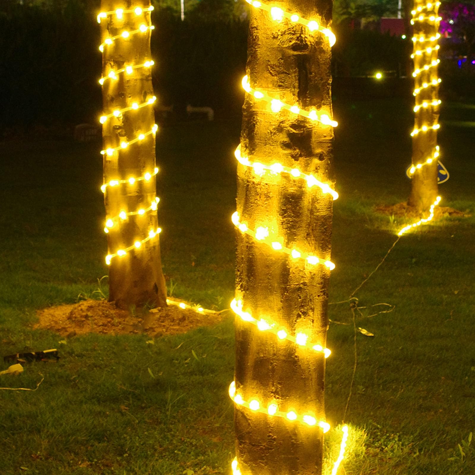 120Ft 360 Led Heavy Duty Rope Lights, Outdoor Rope Lights Plug In Outdoor Tube Lights For Deck Patio Garden Party Christmas Clear (Warm White)