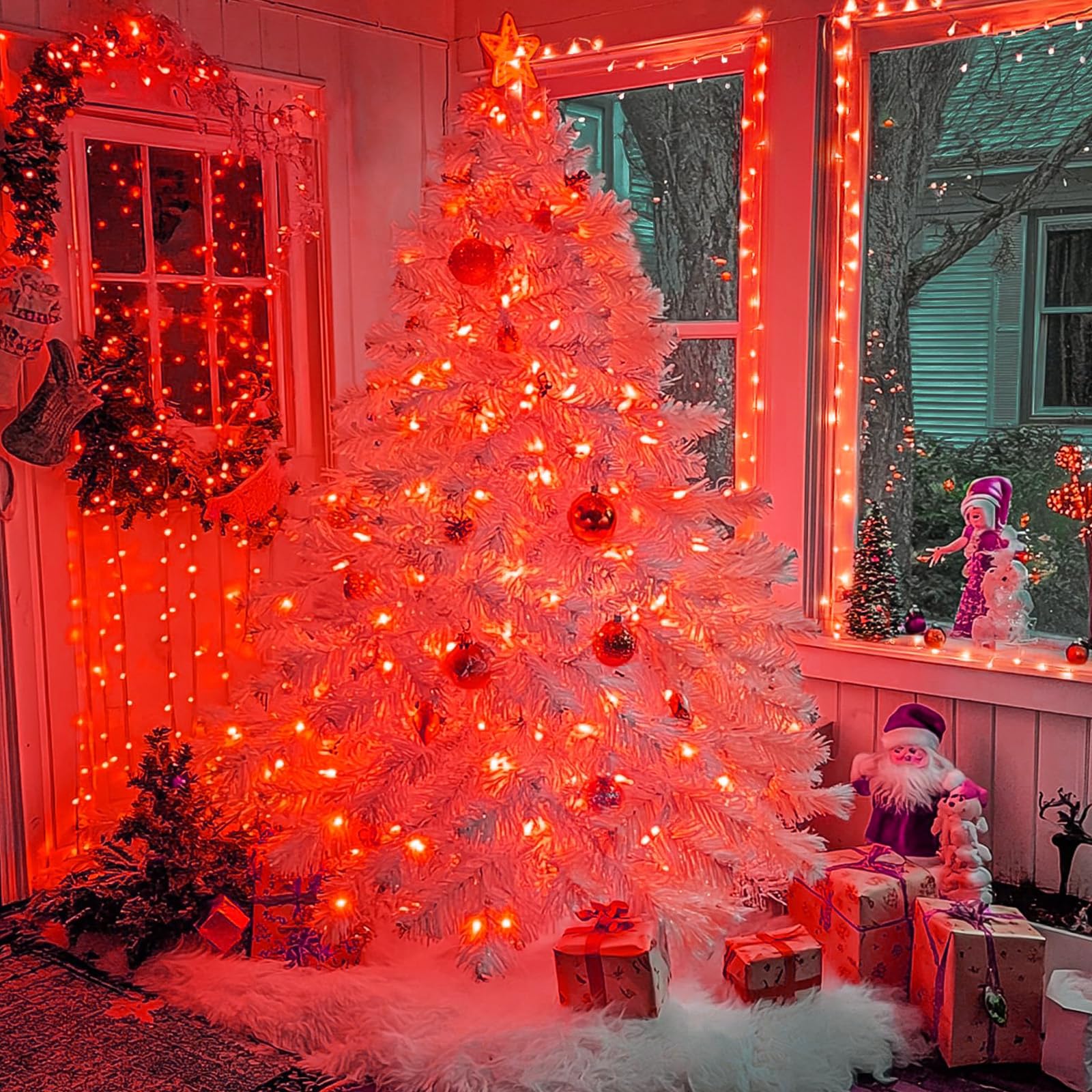 KAQ 240LED Red String Lights, Waterproof Twinkle Fairy Lights with 8 Modes & Timer, Model GP-SW290DC0209-IP44, Indoor/Outdoor Use
