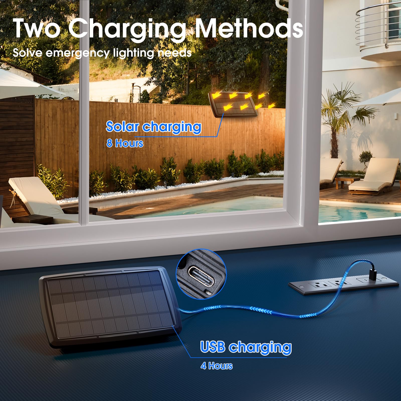 Kyy Solar String Lights 54Ft With Remote, Waterproof Led Edison Bulbs, Usb Port, Ul Listed