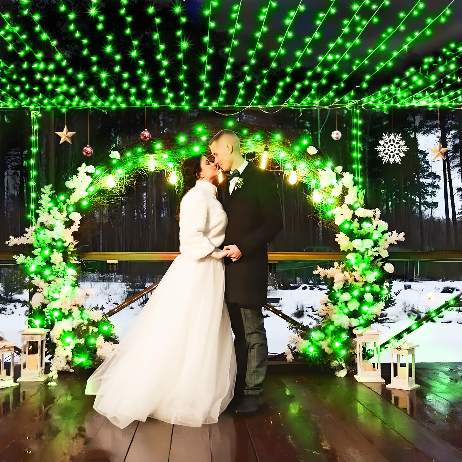 Sauirs 403Ft 1000 Led Christmas Lights Outdoor String Lights With 8 Modes Timer Waterproof Fairy Light Plug In For Outside Indoor Party Xmas Palm Tree Yard Wedding Decorations(Green)