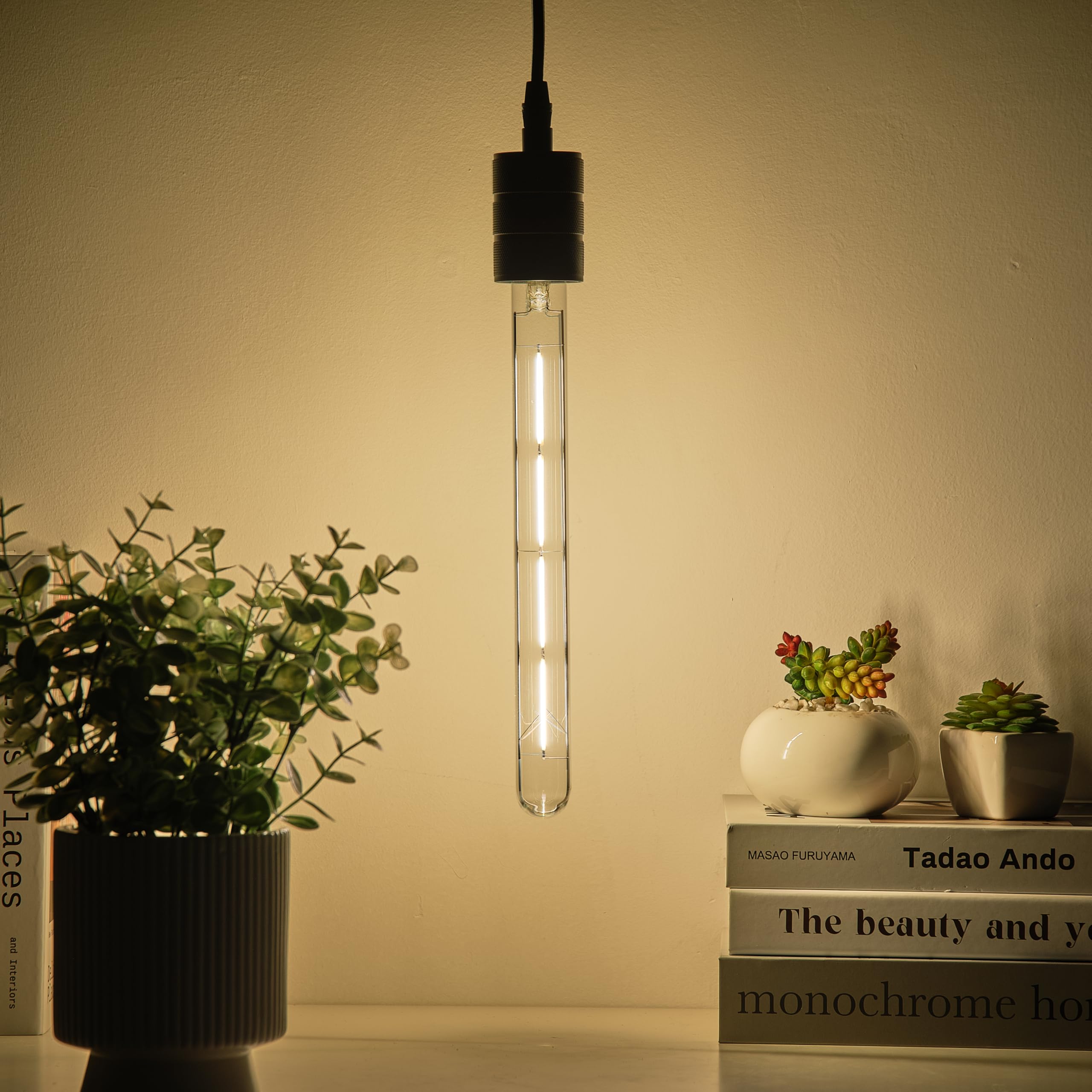 XININSUN T300 LED Bulb, 100W Equivalent, Dimmable, Clear Glass, 11.8 Inch, 4 Pack, 3000K