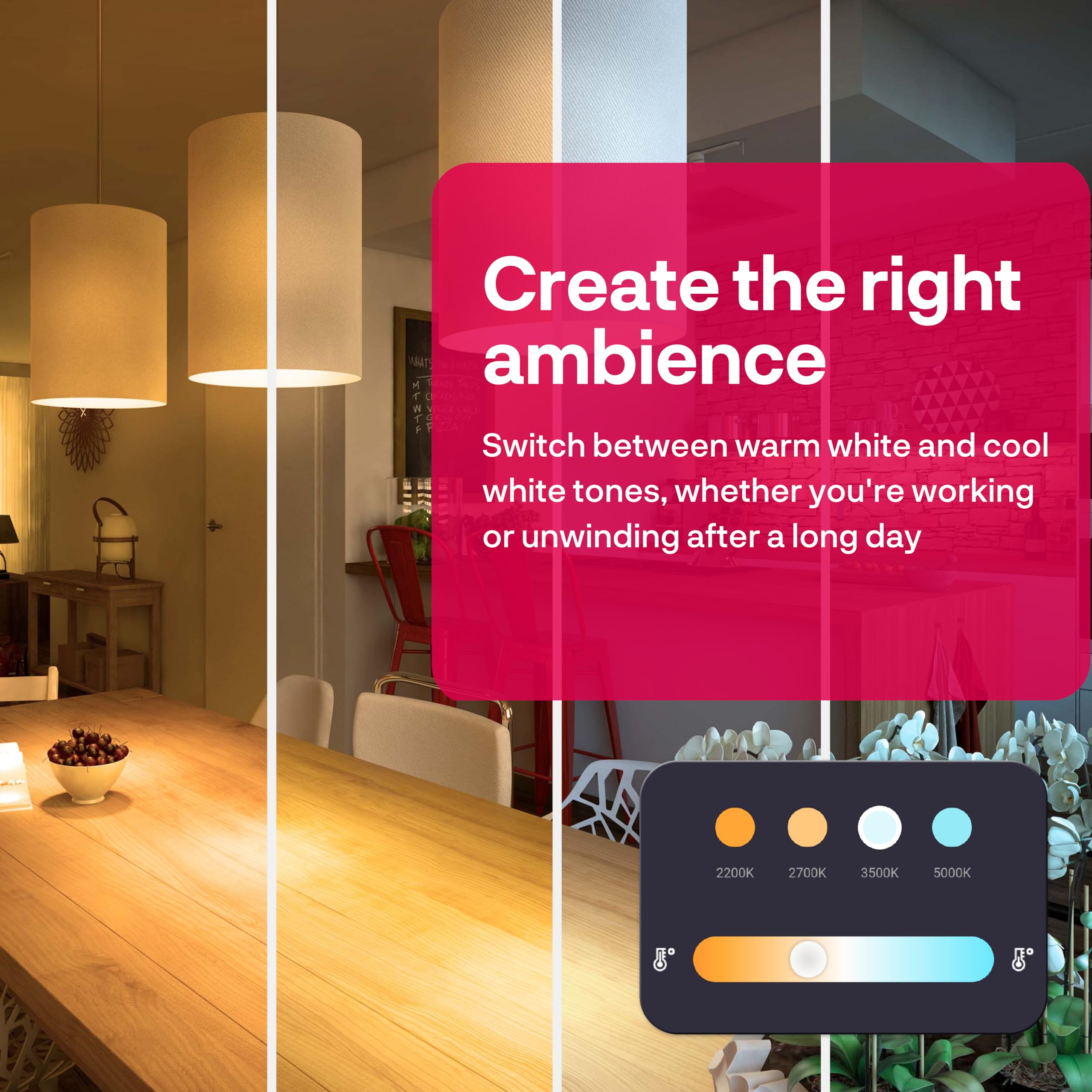 innr A19 Smart Light Bulb, Zigbee, Dimmable E26 LED, 75W Equivalent, Warm to Cool White, 1140lm, 1-Pack