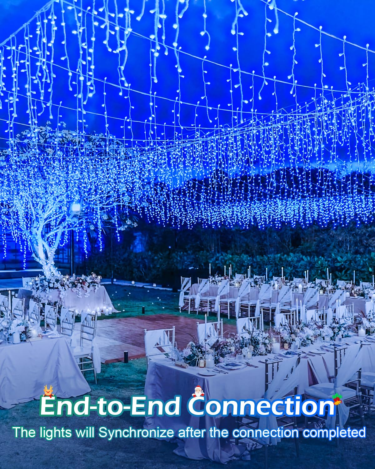 Christmas Lights Outdoor, 53 Ft 486 Led Christmas Lights For Outside, Timer & Memory, Plug In 8 Modes Hanging Fairy Lights With