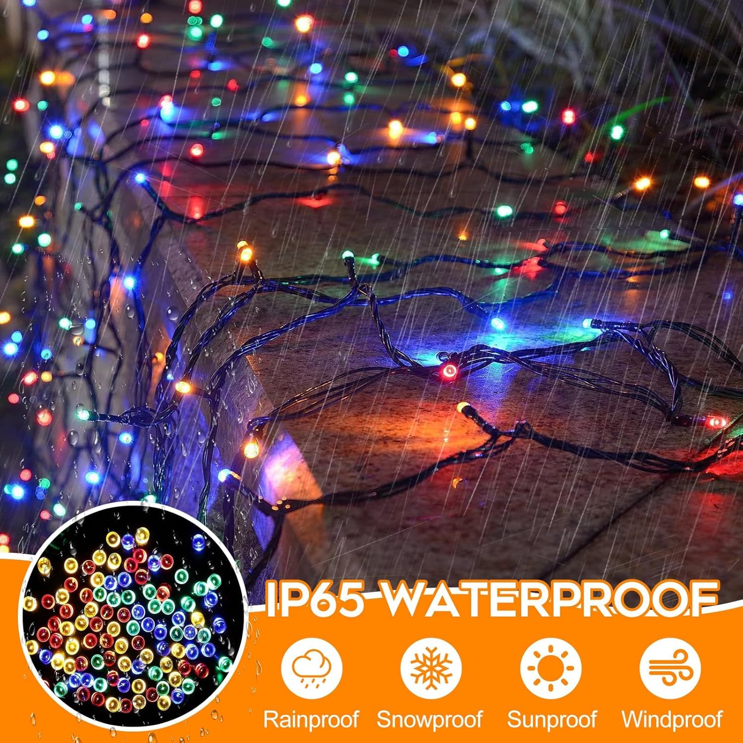 Fairyglim Christmas Lights With Remote, 66Ft 200 Led Outdoor String Light With Timer & 8 Modes, 4Aa Battery Operated Waterproof String Light For Outdoor And Indoor Decor, Multicolor