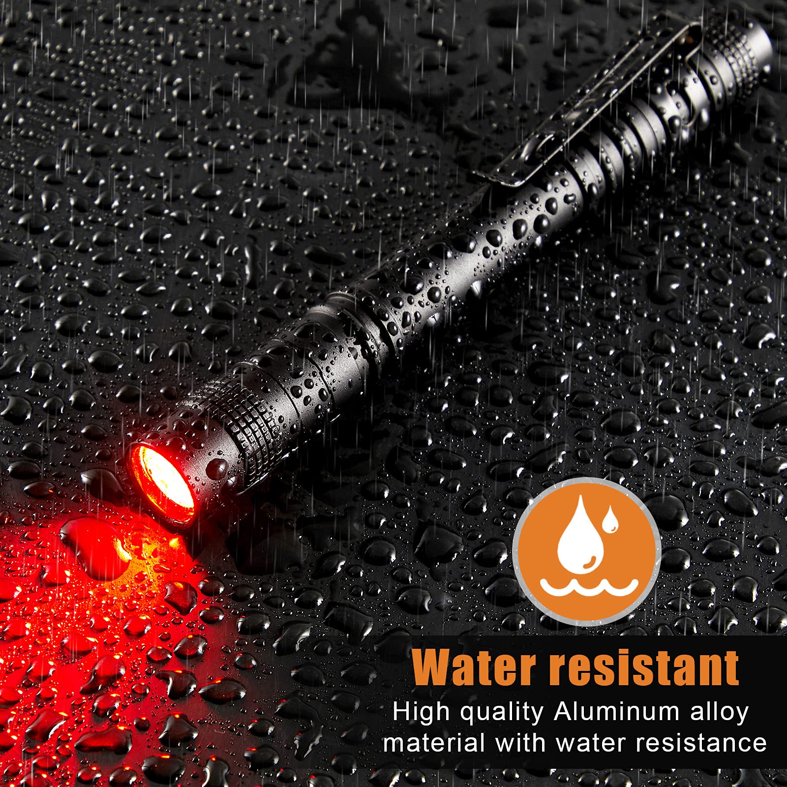 Tuanse 8 Pcs Red Light Flashlight Red Led Flashlight Red Light Pen Light Flashlight Super Bright Red Flashlight Red Torch For Astronomy, Aviation, Night Observation And More