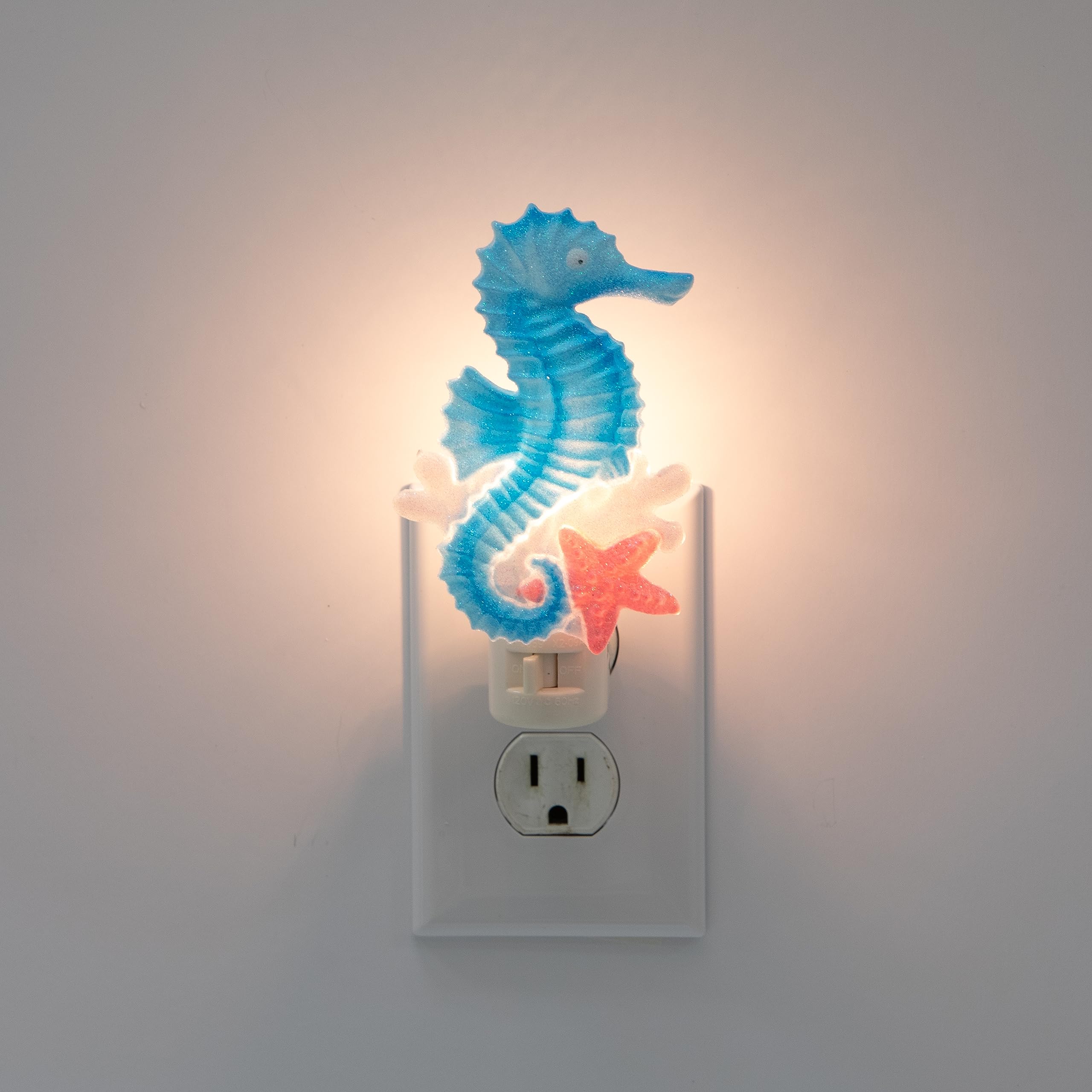 Creative Hobbies Coastal Seahorse Night Light - Includes 5W C7 And Rotational Socket With On/Off Switch