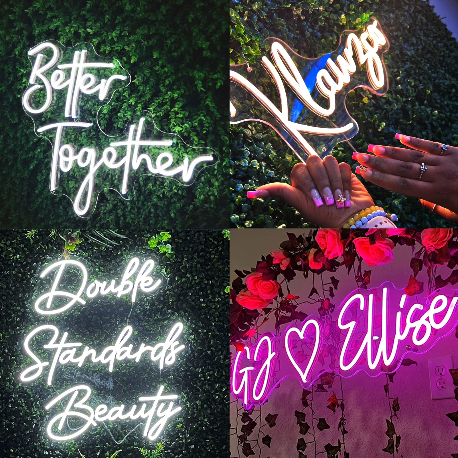 Custom Neon Sign For Wedding Birthday Party Holiday Billboard 30Inch 36Inch Large Customizable Name Sign For Wall Decor Light Box Home Bedroom Personalized Led Display Letters Customize Light Up Logo