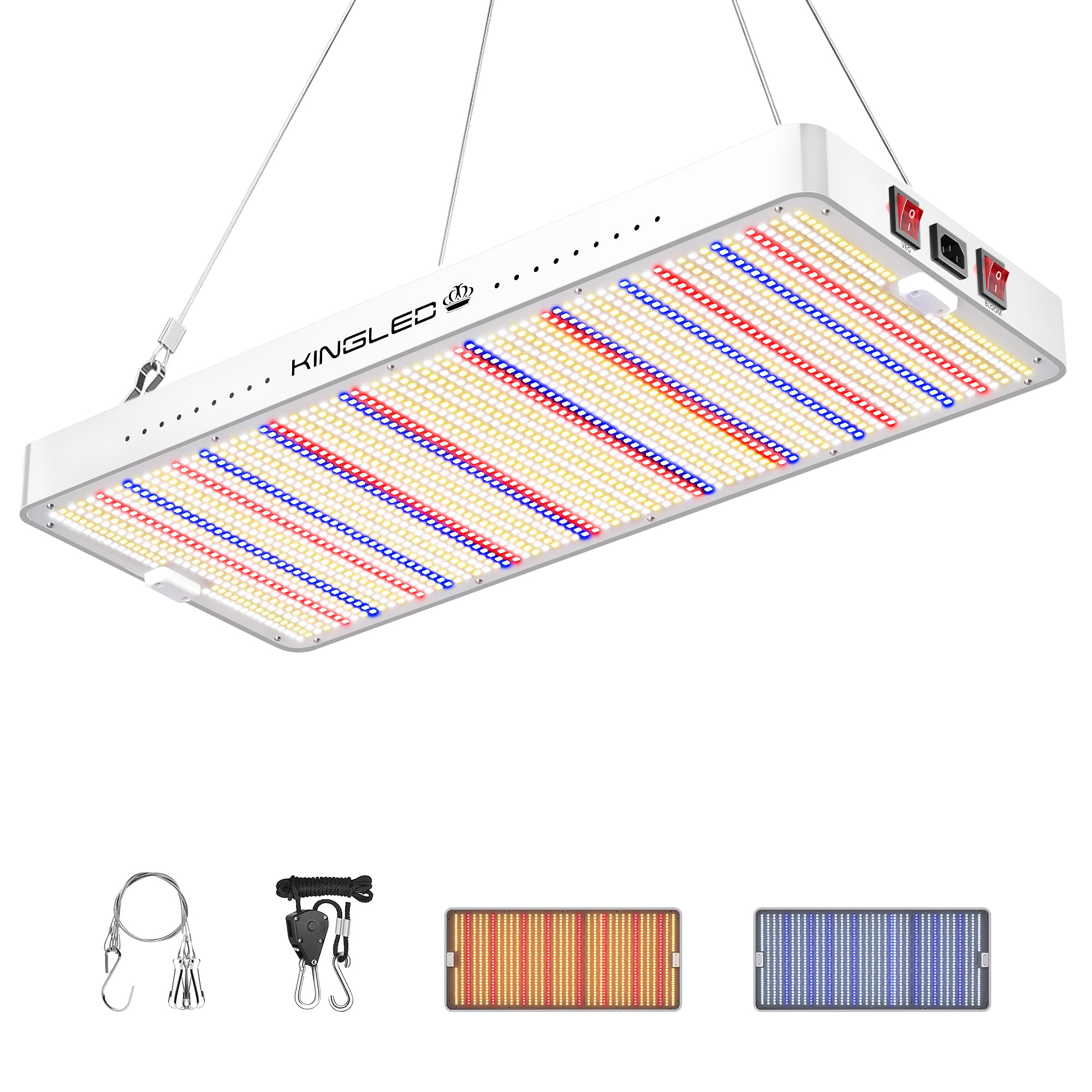 KINGPLUS 2025 KP4000 LED Grow Lights Full Spectrum 5x5ft Coverage Aluminum Multicolor Model A